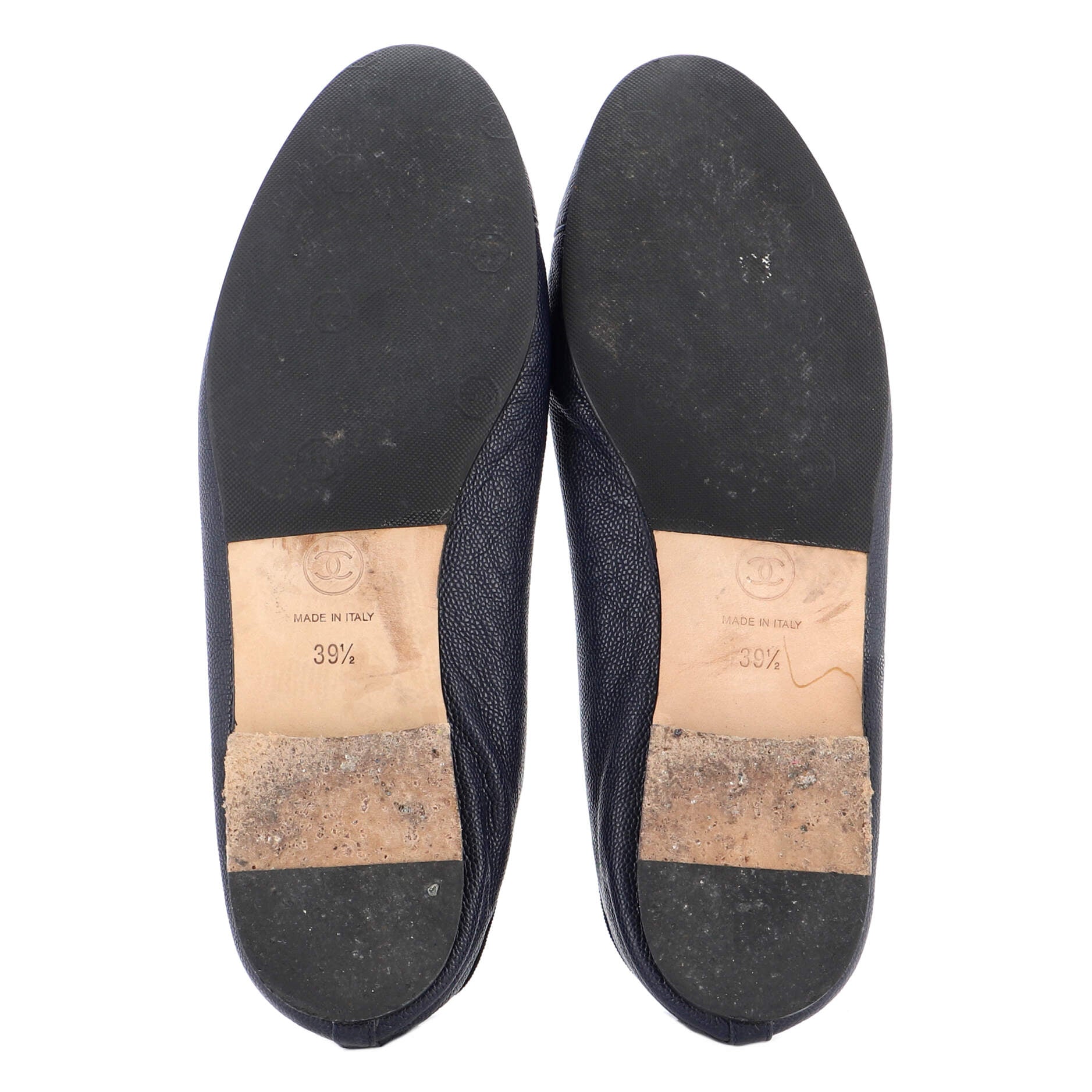 Women's CC Cap Toe Bow Ballerina Flats Leather
