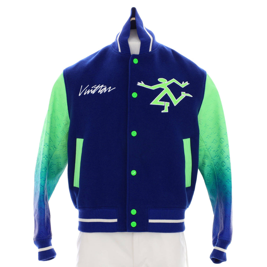 Men's Varsity Blouson Jacket Mix Monogram Gradient Leather and Wool