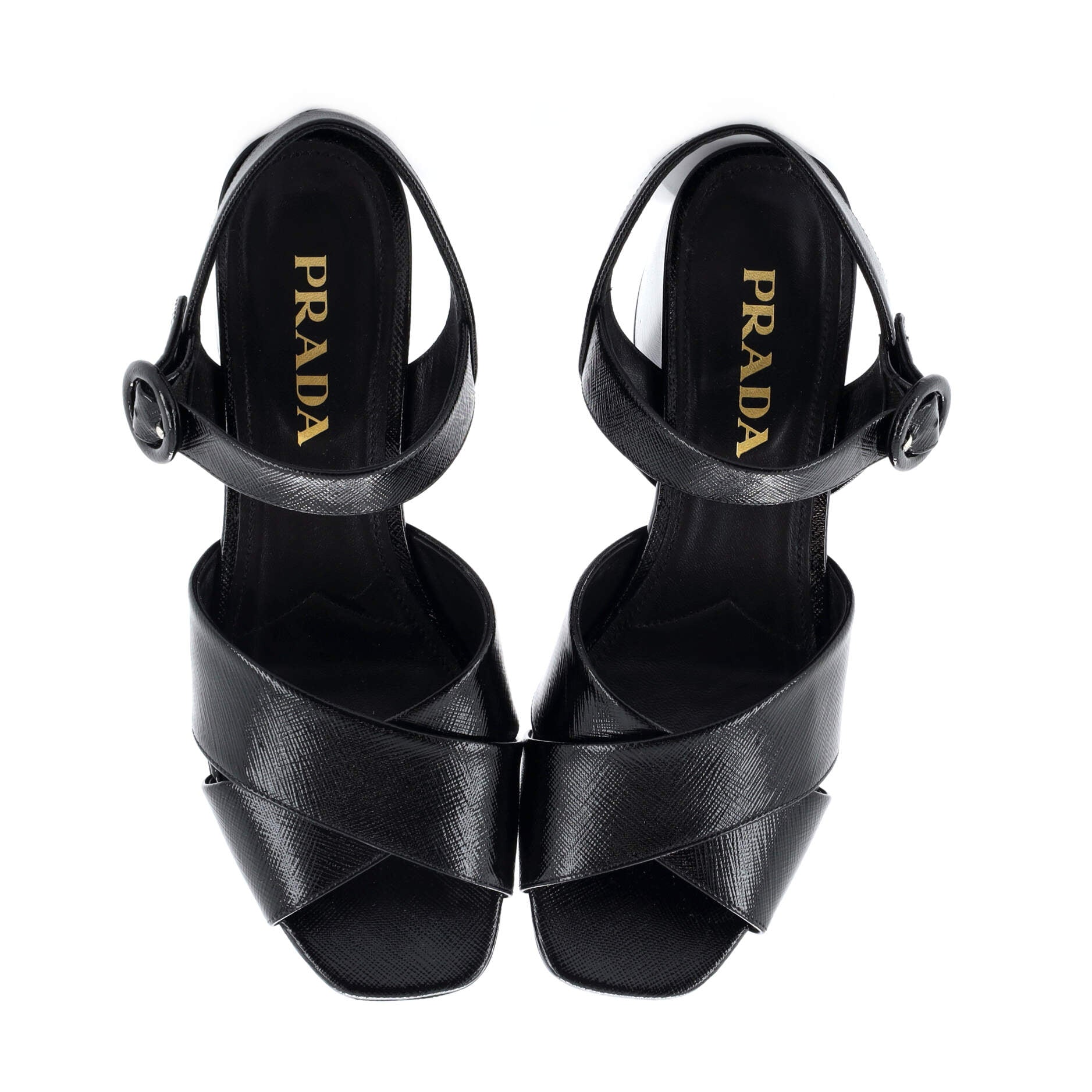 Women's Criss Cross Platform Heeled Sandals Leather