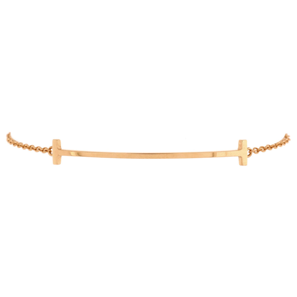 T Smile Chain Bracelet 18K Rose Gold Medium