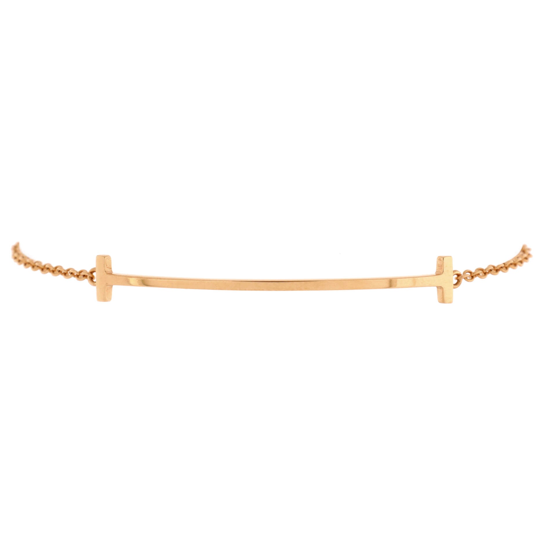T Smile Chain Bracelet 18K Rose Gold Medium