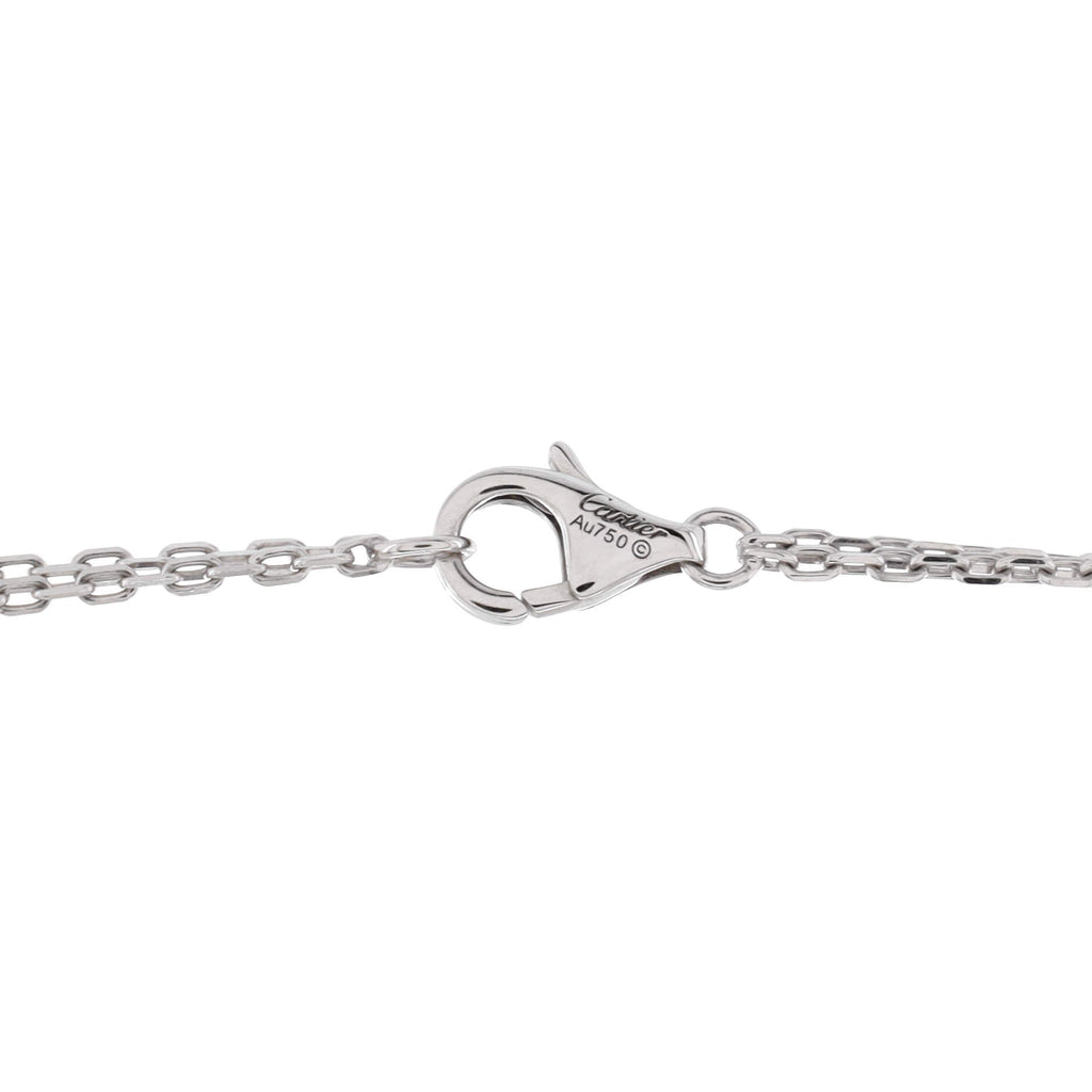 Love 3 Ring Pendant Necklace 18K White Gold and Ceramic with Diamonds