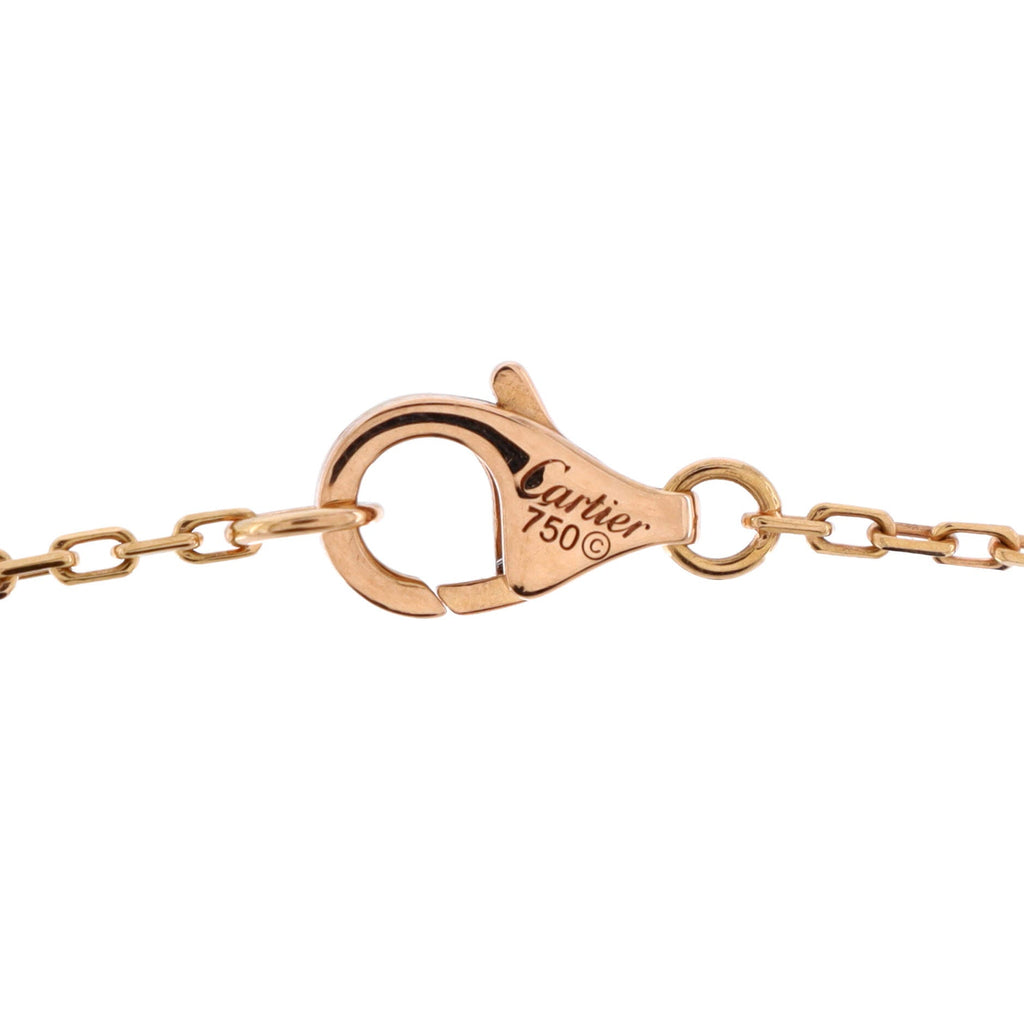 Double C de Cartier Pendant Necklace 18K Rose Gold and Diamonds