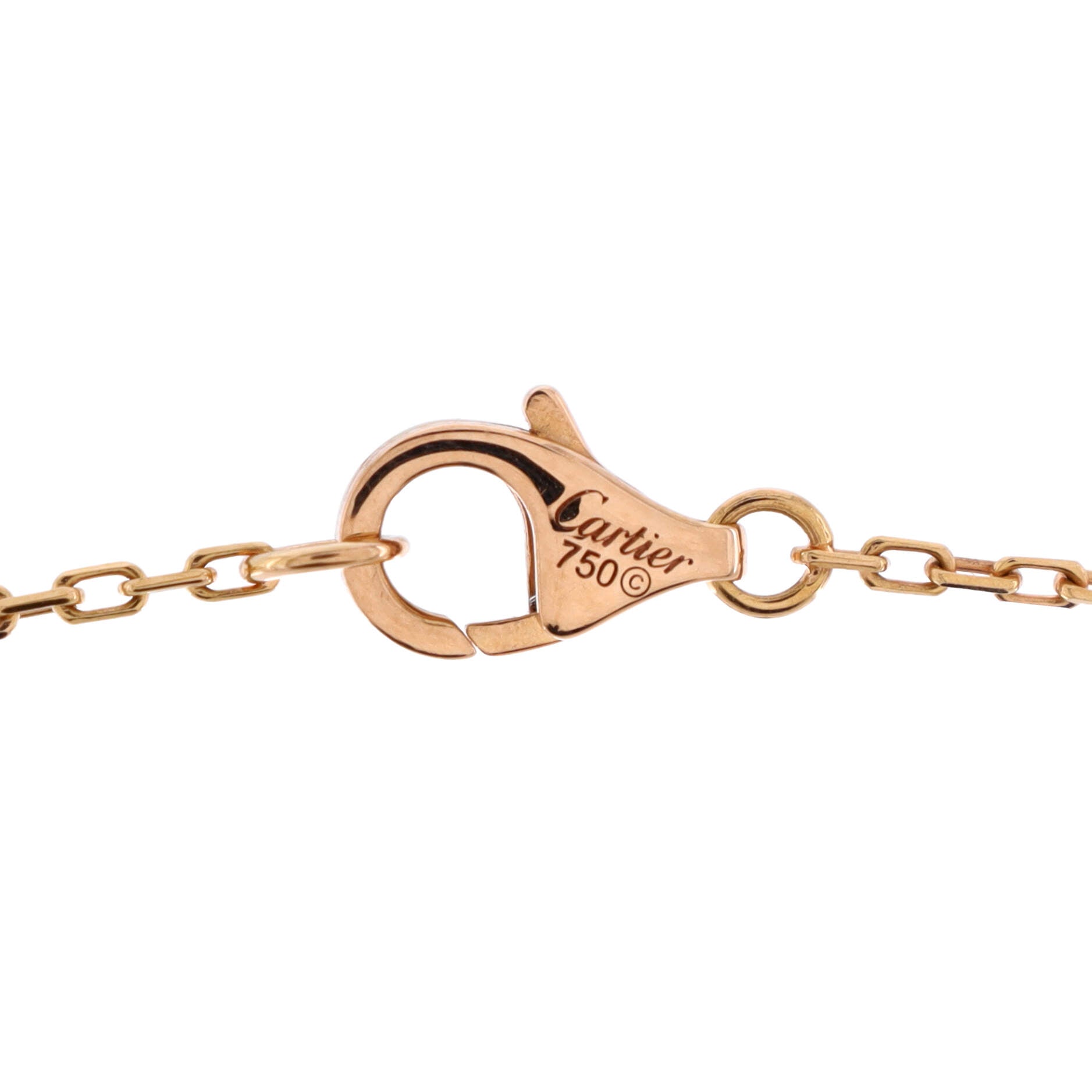 Double C de Cartier Pendant Necklace 18K Rose Gold and Diamonds