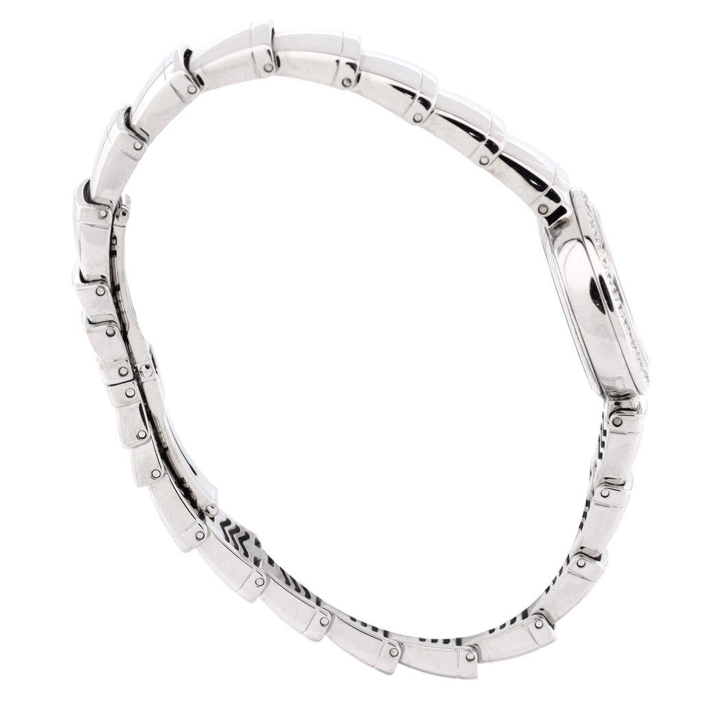 LVCEA Quartz Watch White Gold with Diamond Bezel and Markers 23