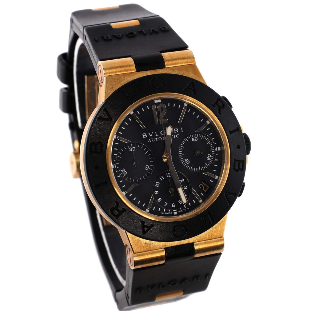 Diagono Choronograph Automatic Watch Yellow Gold and Rubber 38