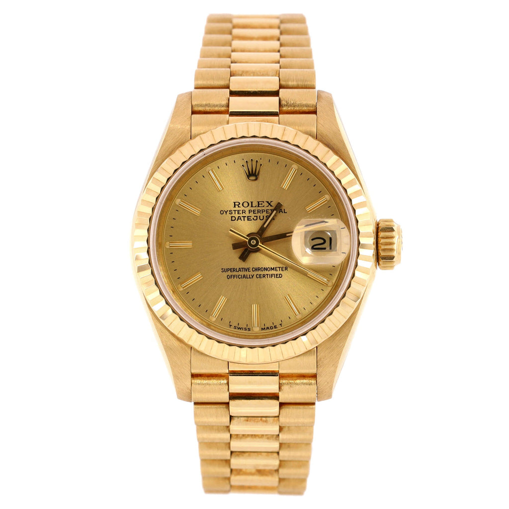 Oyster Perpetual President Datejust Automatic Watch Yellow Gold 26