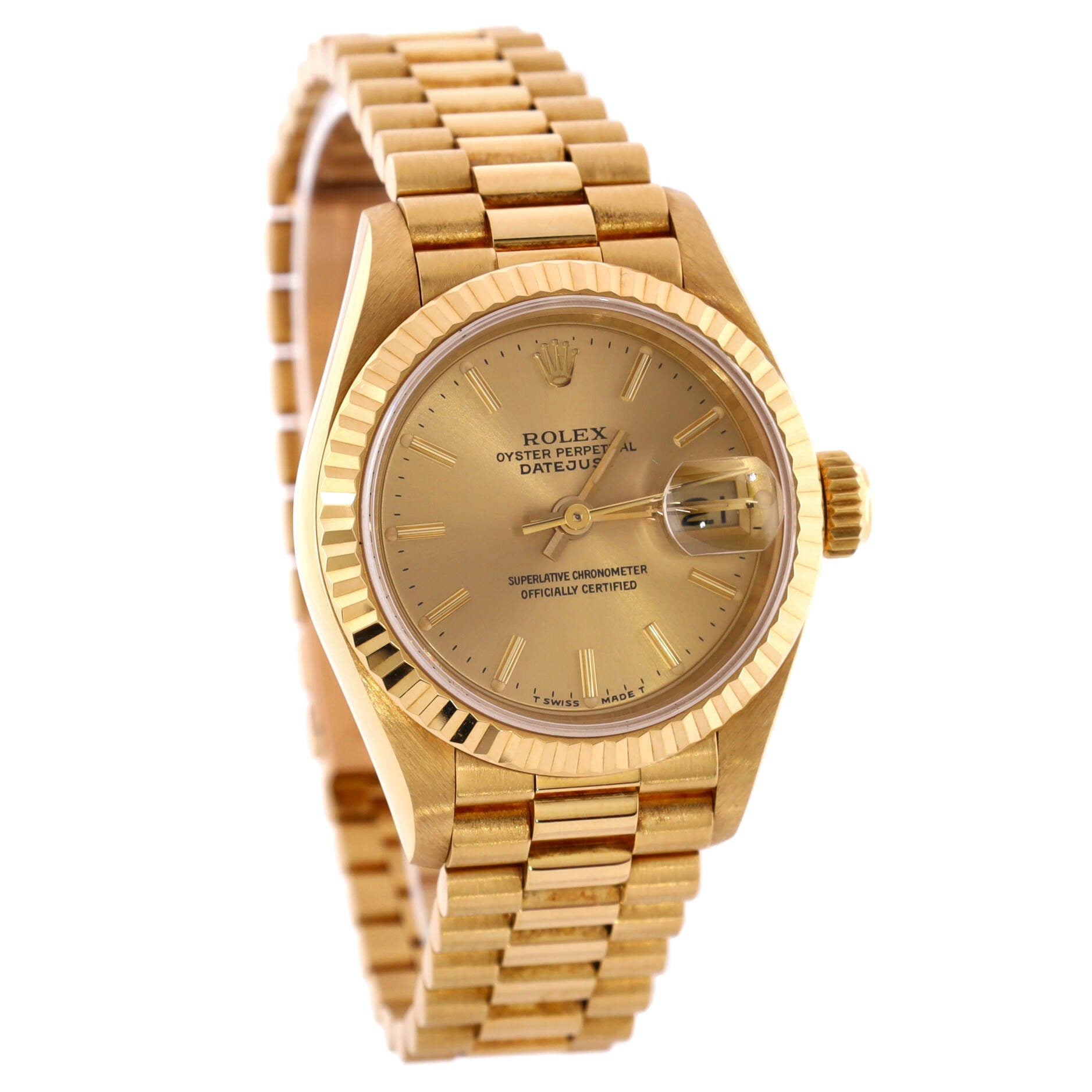 Oyster Perpetual President Datejust Automatic Watch Yellow Gold 26