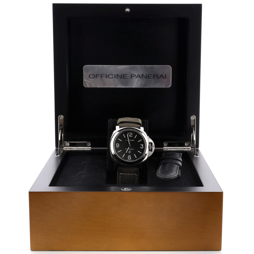 Luminor Base Logo Manual Watch Stainless Steel and Leather 44