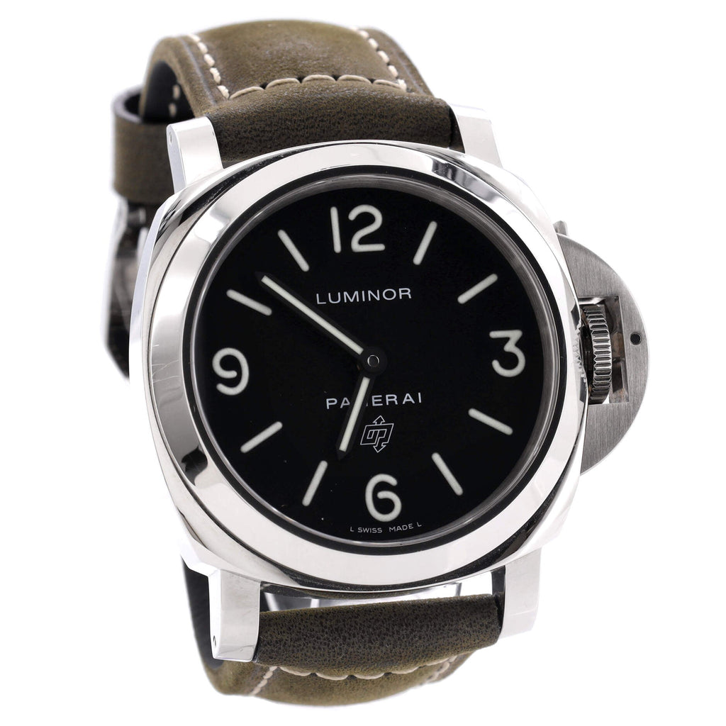 Luminor Base Logo Manual Watch Stainless Steel and Leather 44