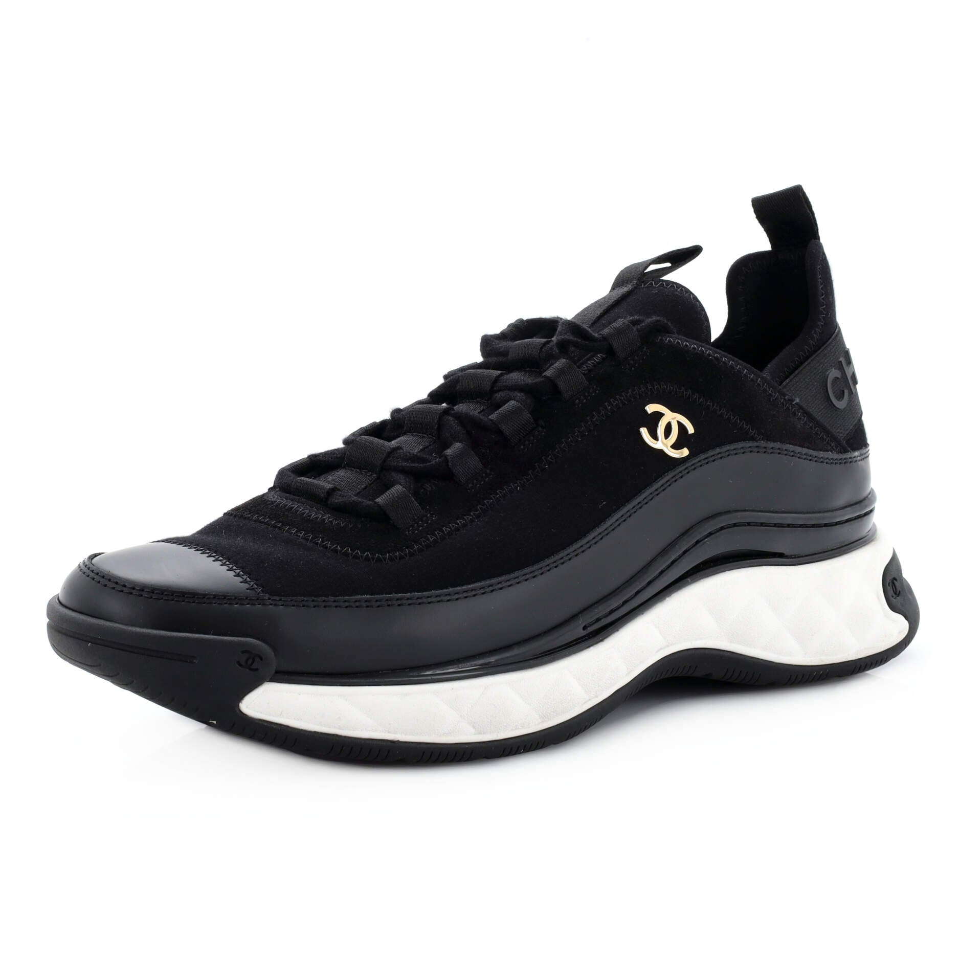 Women's CC Cap Toe Logo Sneakers Suede and Mixed Fibers