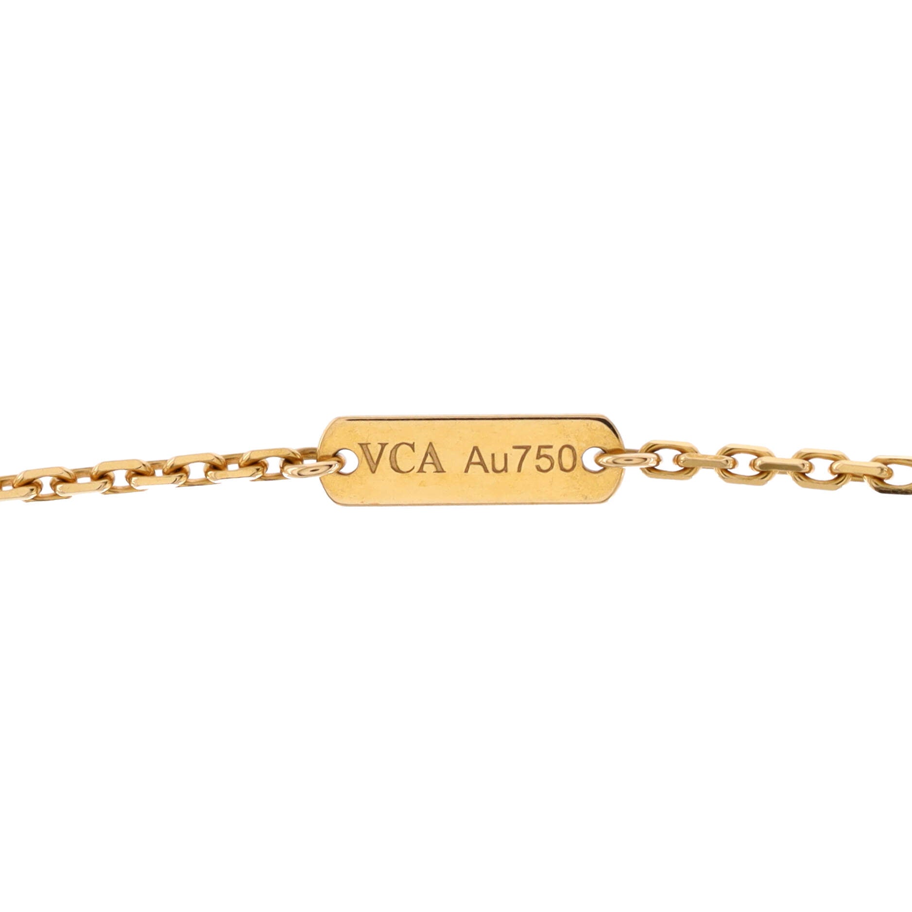 Vintage Alhambra Pendant Necklace 18K Yellow Gold and Onyx
