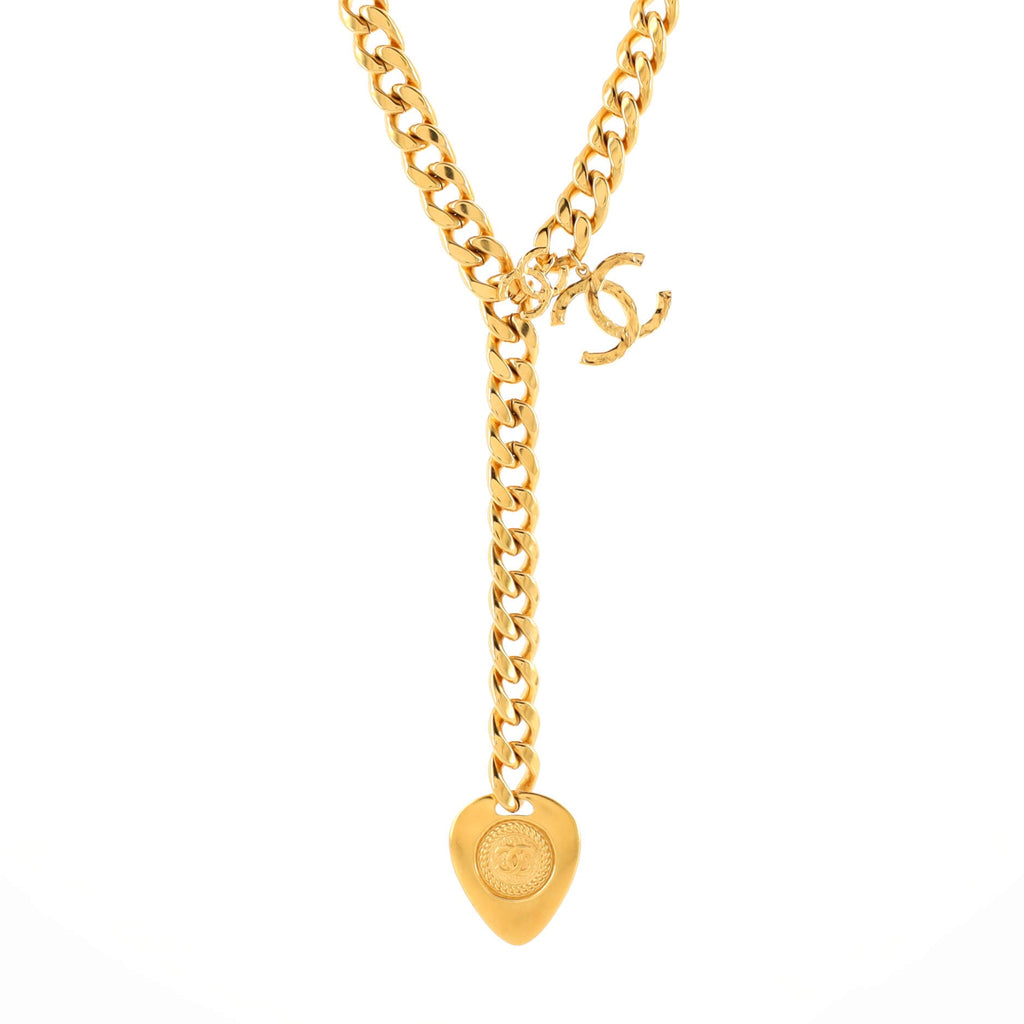 CC Heart Lariat Necklace Metal