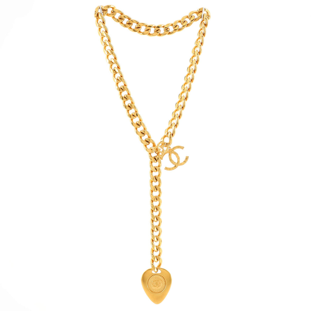 CC Heart Lariat Necklace Metal