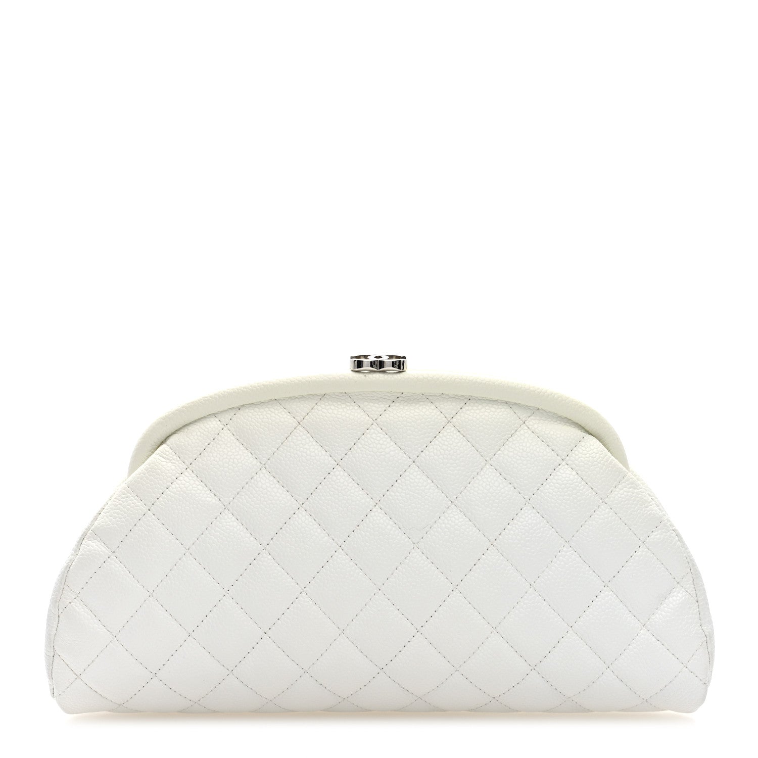 Caviar Quilted Timeless Clutch White