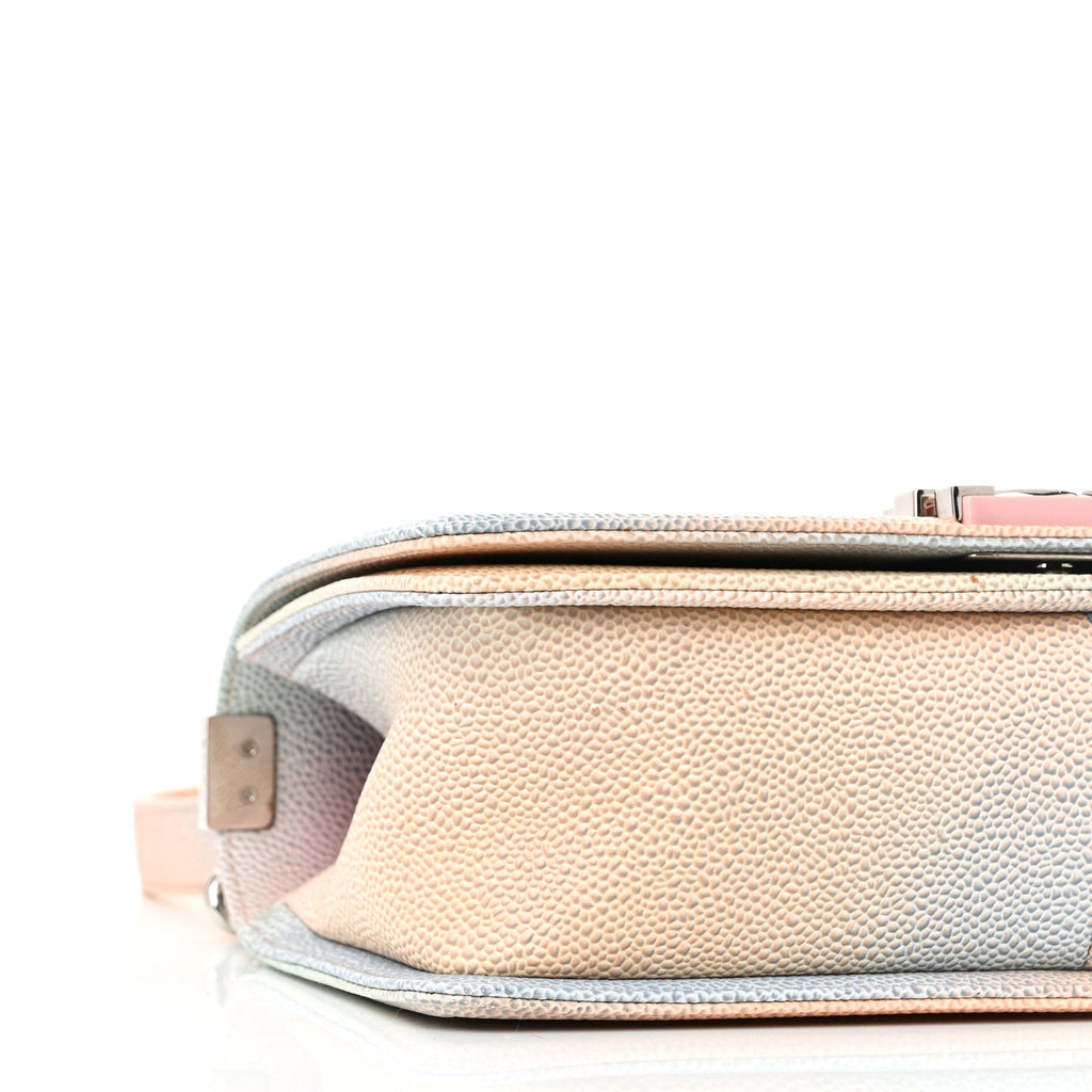 Caviar Quilted Medium Rainbow Boy Flap Pink Multicolor