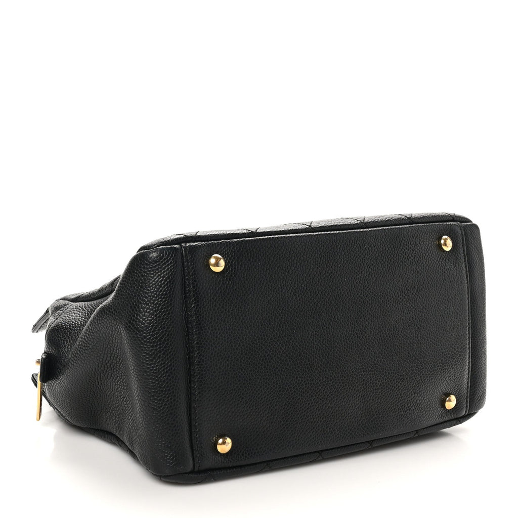 Caviar Quilted Petit Timeless Tote PTT Black