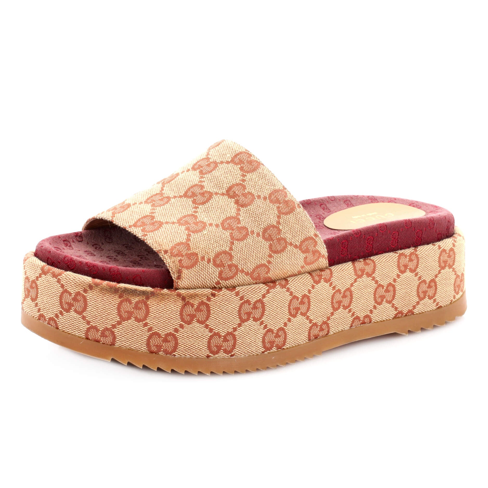 Women's Angelina Platform Slide Sandals GG Canvas