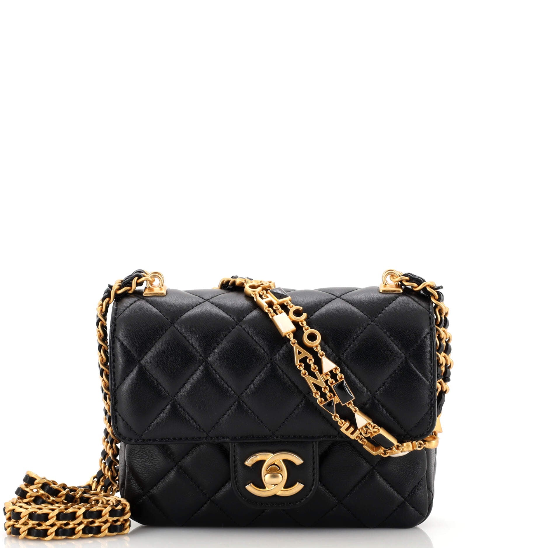 Pending CC Square Flap Bag Quilted Lambskin Mini