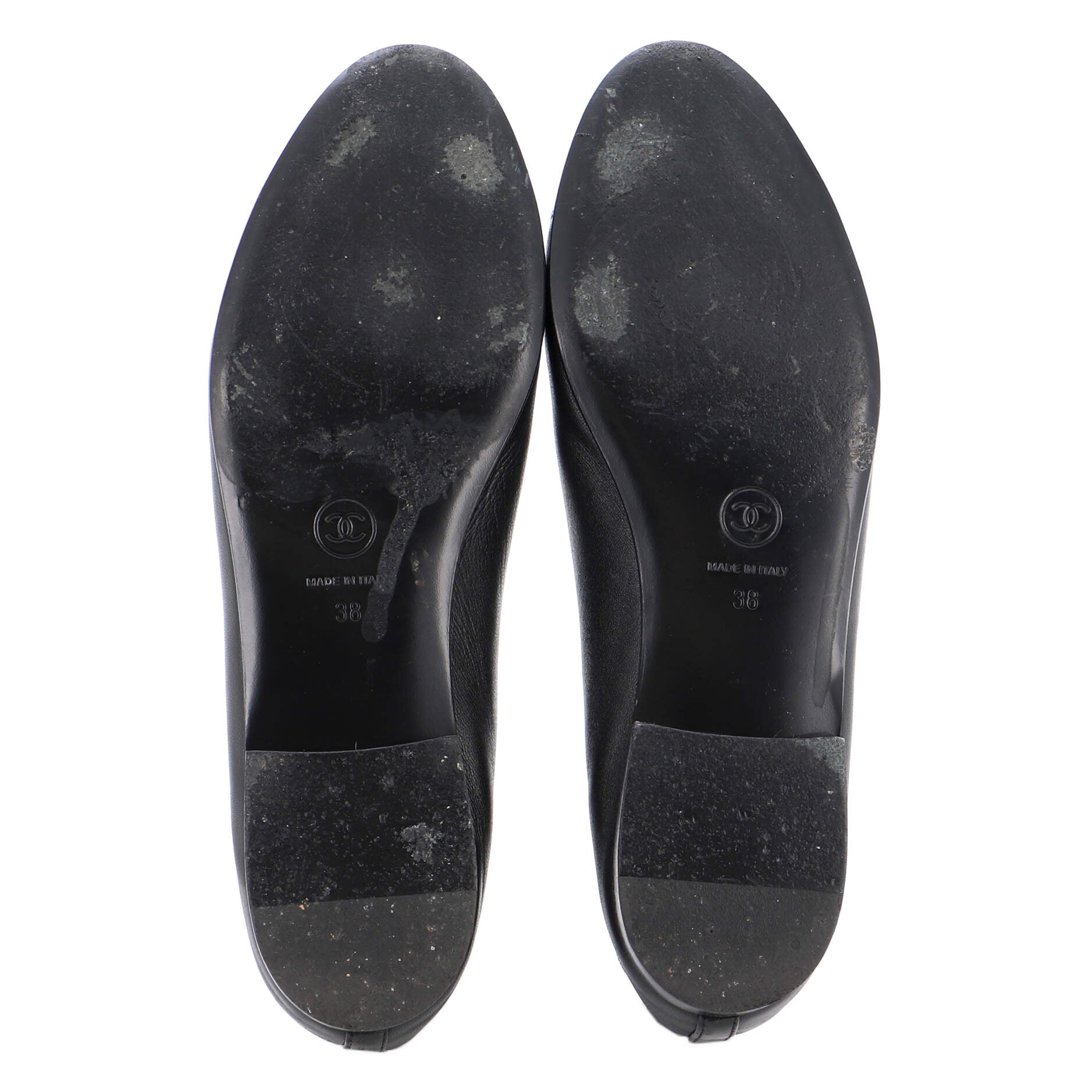 Women's CC Cap Toe Bow Ballerina Flats Leather and Patent