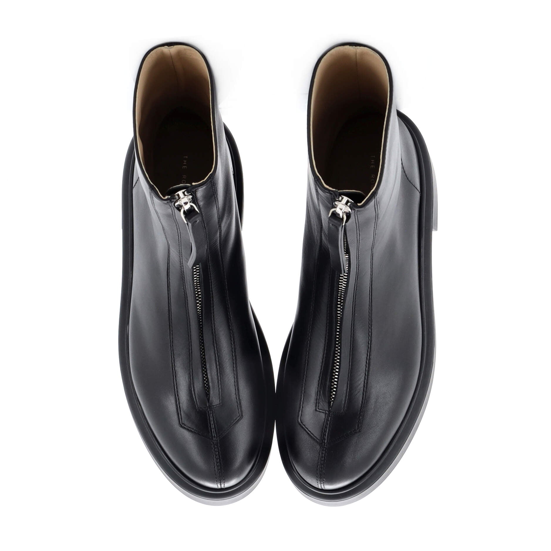 Women's Front Zip Combat Boots Leather