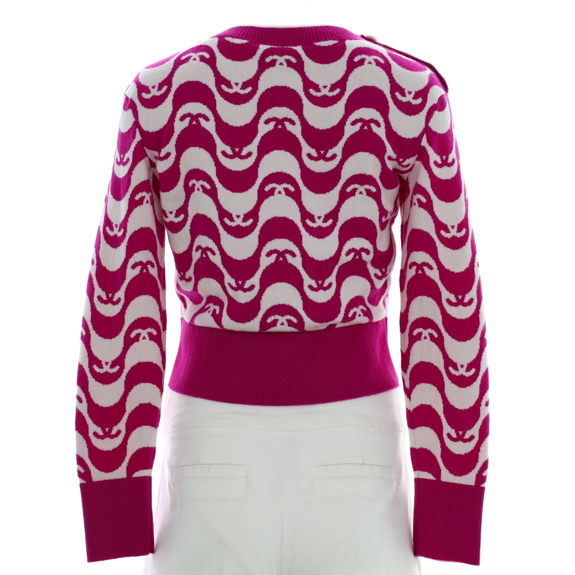 Women's CC Logo Button Crewneck Sweater Cashmere