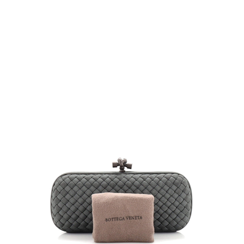 Box Knot Clutch Intrecciato Silk Faille Long