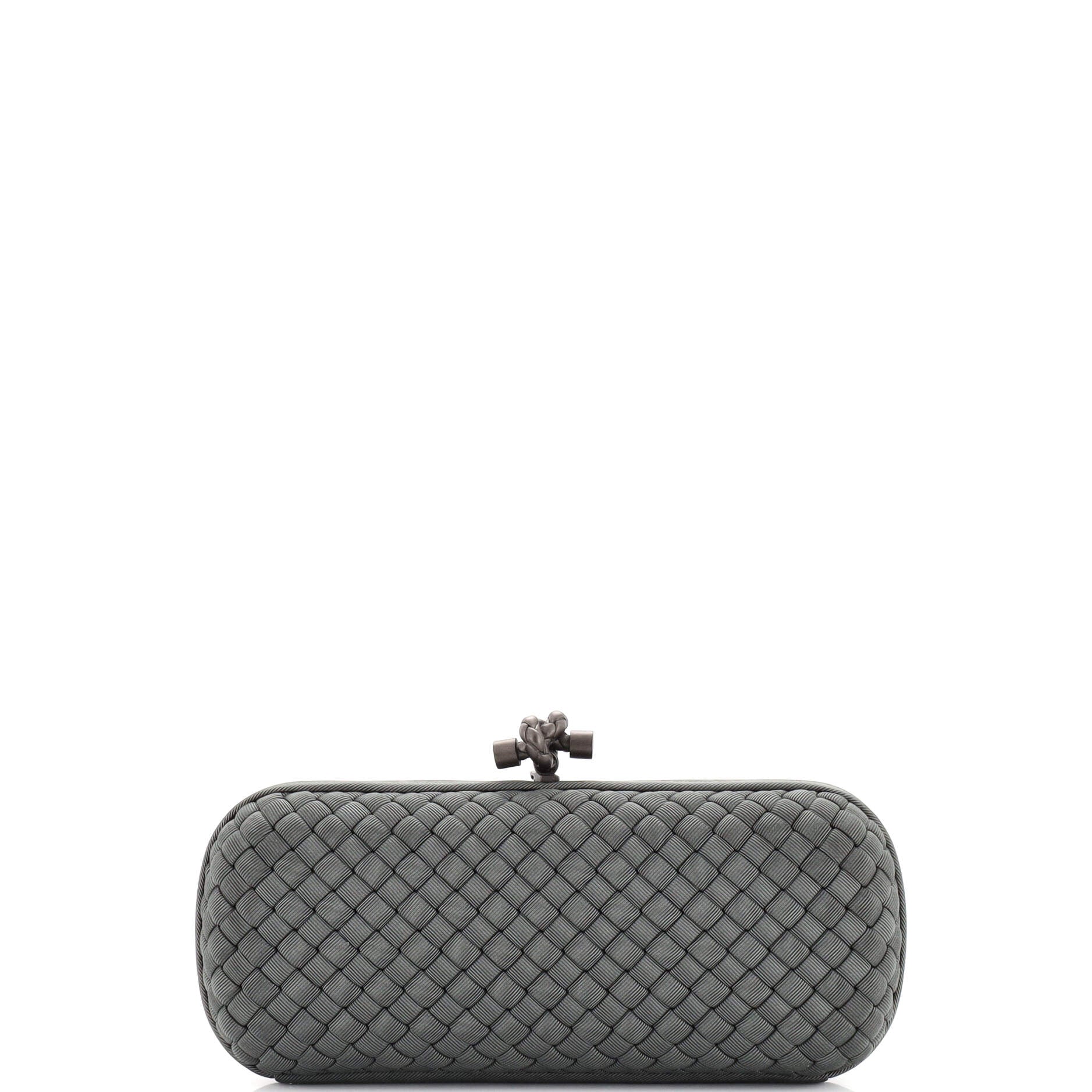 Box Knot Clutch Intrecciato Silk Faille Long