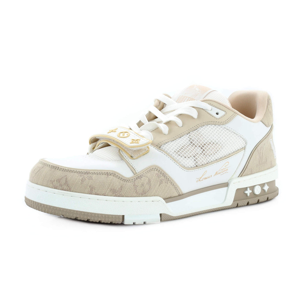 Men's LV Trainer Velcro Sneakers Monogram Denim and Leather with Mesh