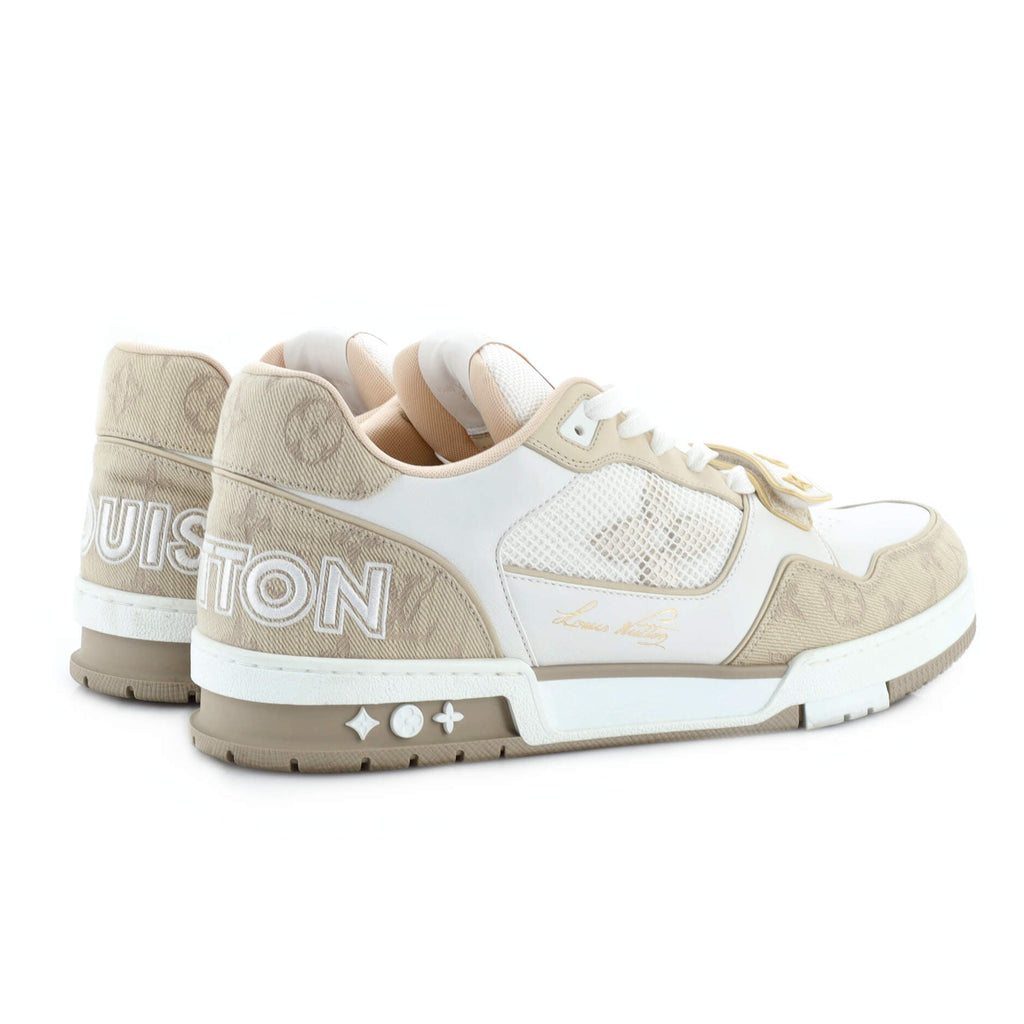 Men's LV Trainer Velcro Sneakers Monogram Denim and Leather with Mesh