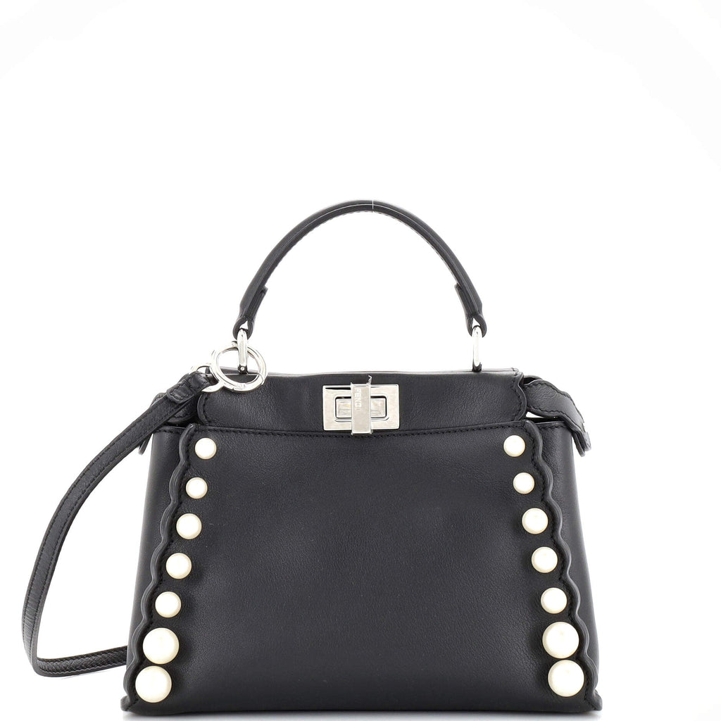 Peekaboo Bag Pearl Embellished Leather Mini