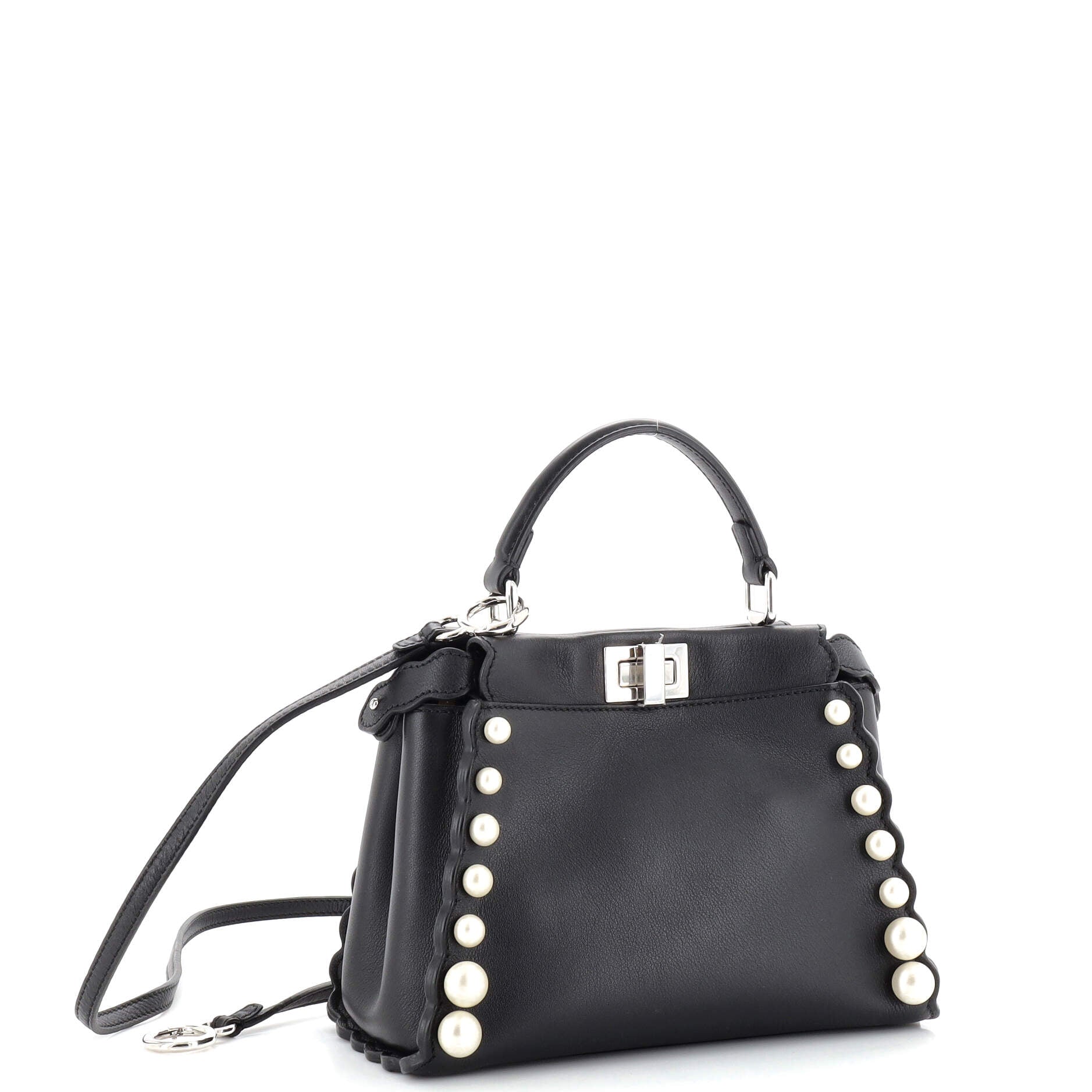 Peekaboo Bag Pearl Embellished Leather Mini