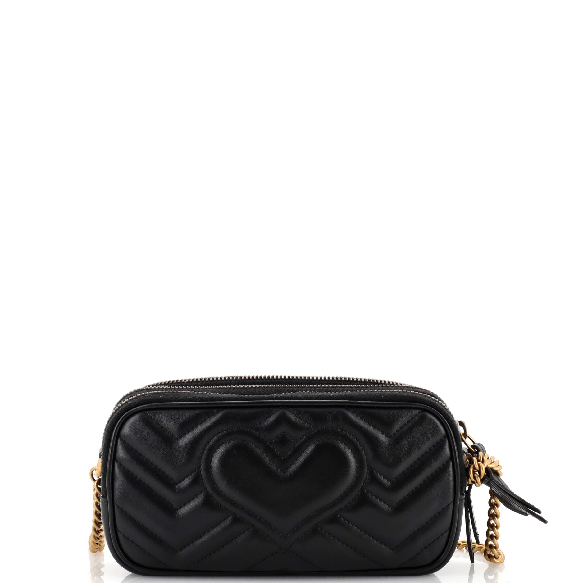 GG Marmont Triple Zip Chain Bag Matelasse Leather Mini