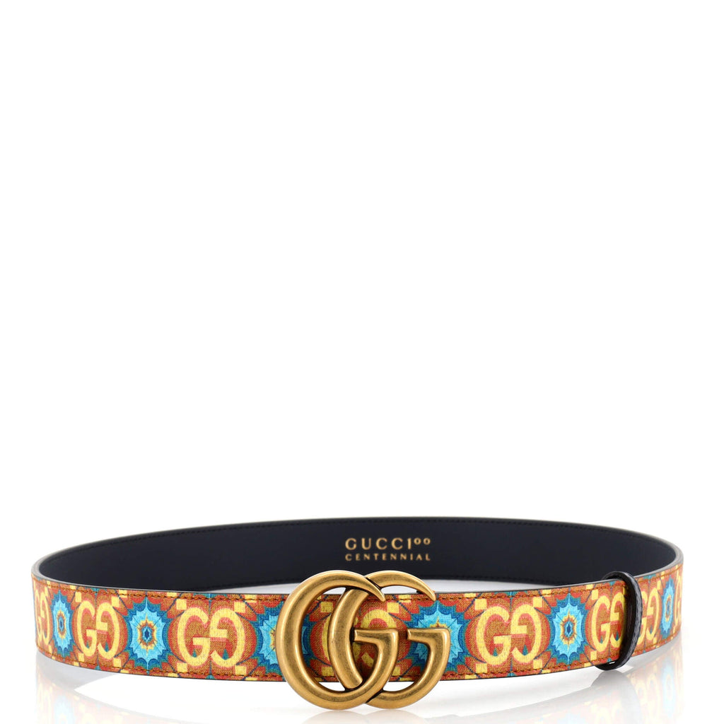 Aria 100th Anniversary GG Marmont Belt Kaleidoscope Print GG Coated Canvas Medium 90