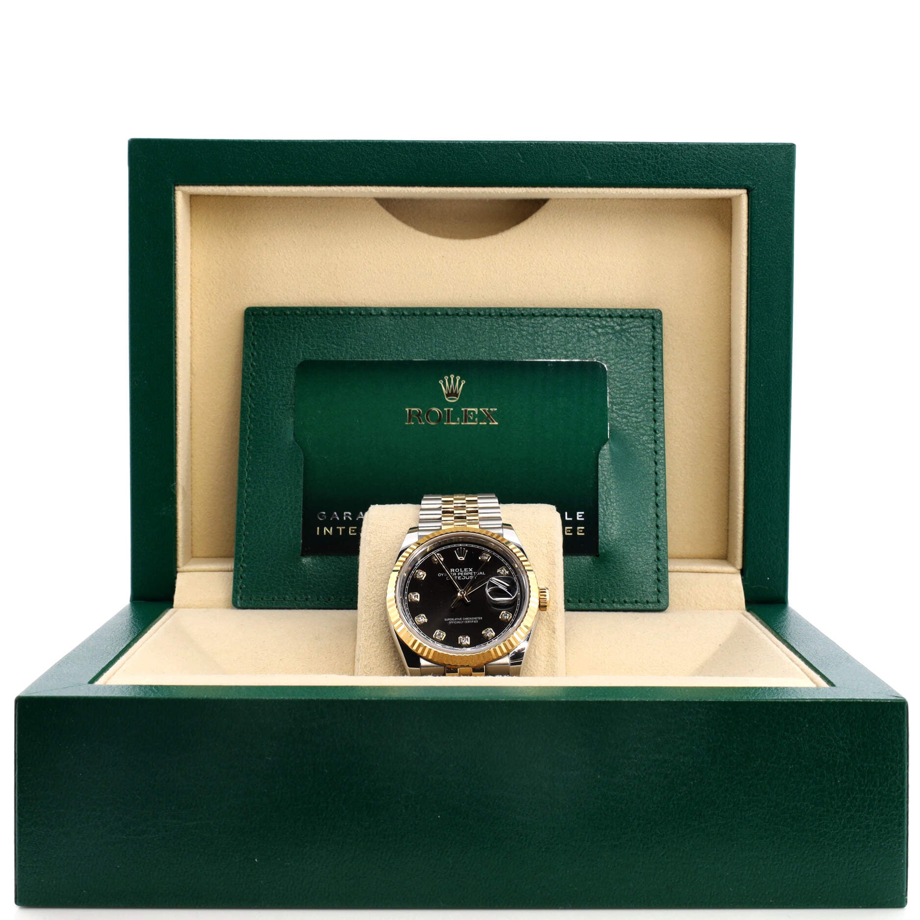 Oyster Perpetual Datejust Automatic Watch Stainless Steel and Yellow Gold with Diamond Markers 36