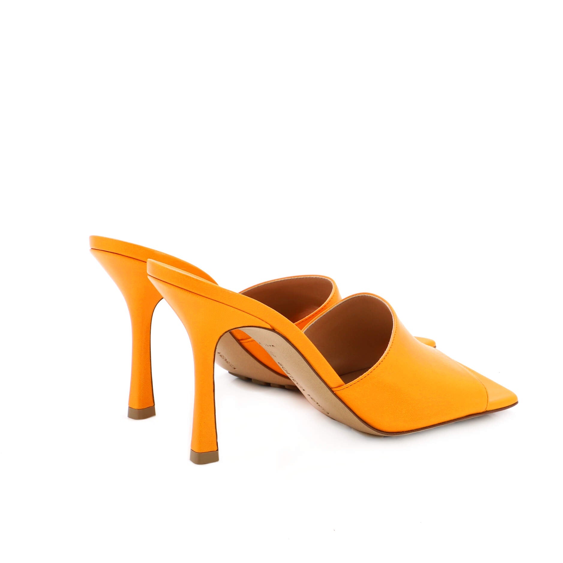 Women's Stretch Mule Heeled Sandals Leather