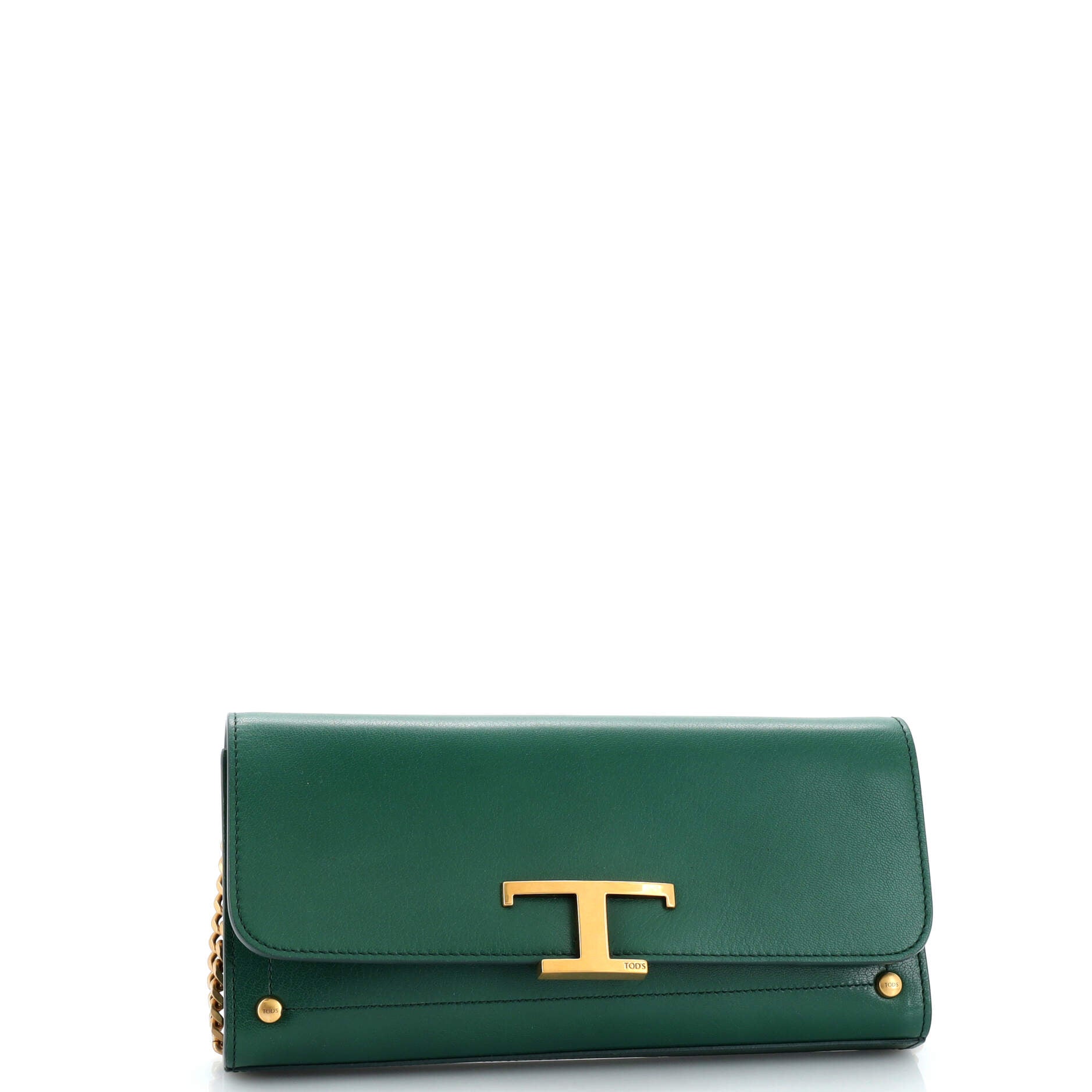 T Timeless Clutch on Chain Leather