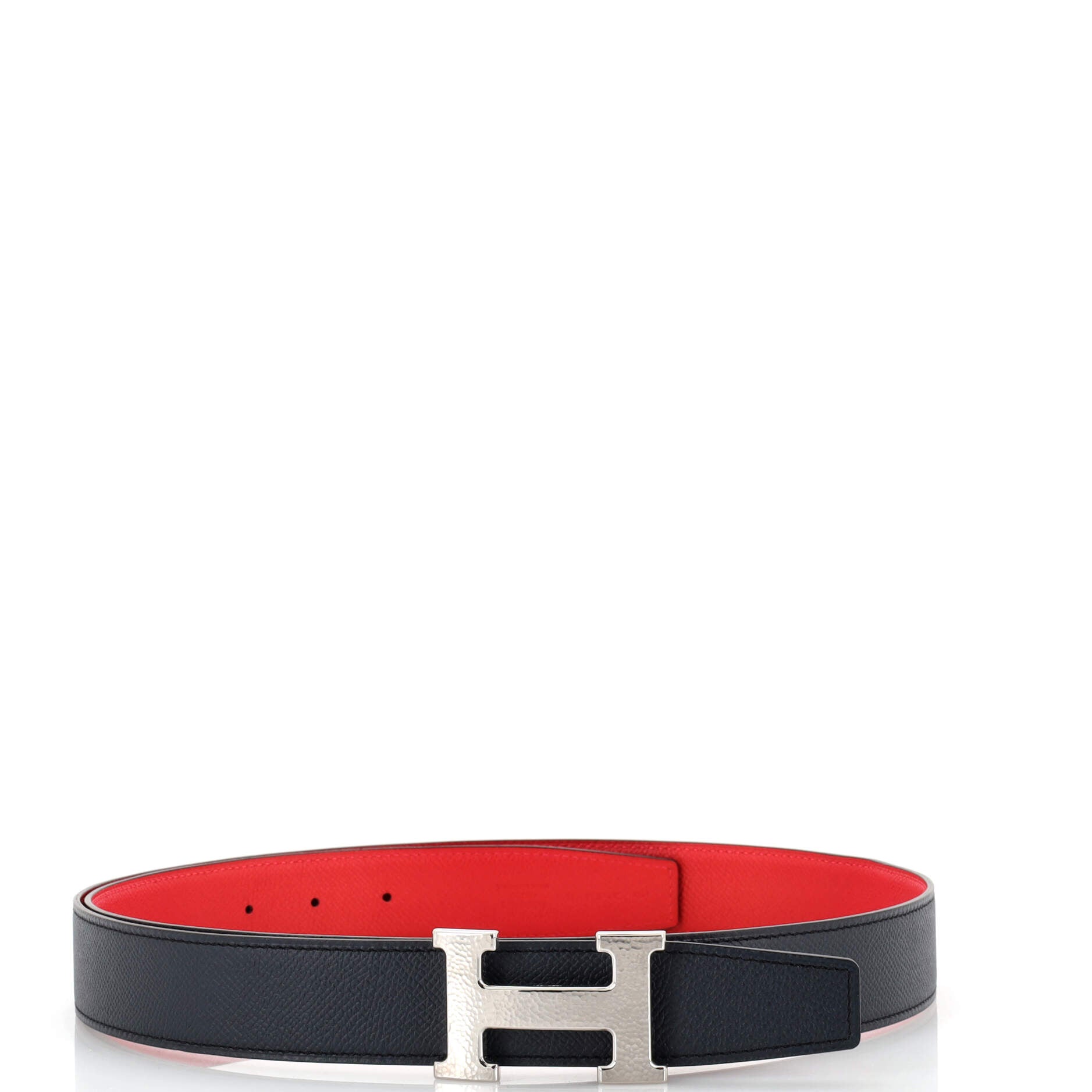 Constance Martelee H Reversible Belt Leather with Hammered Hardware Medium 110