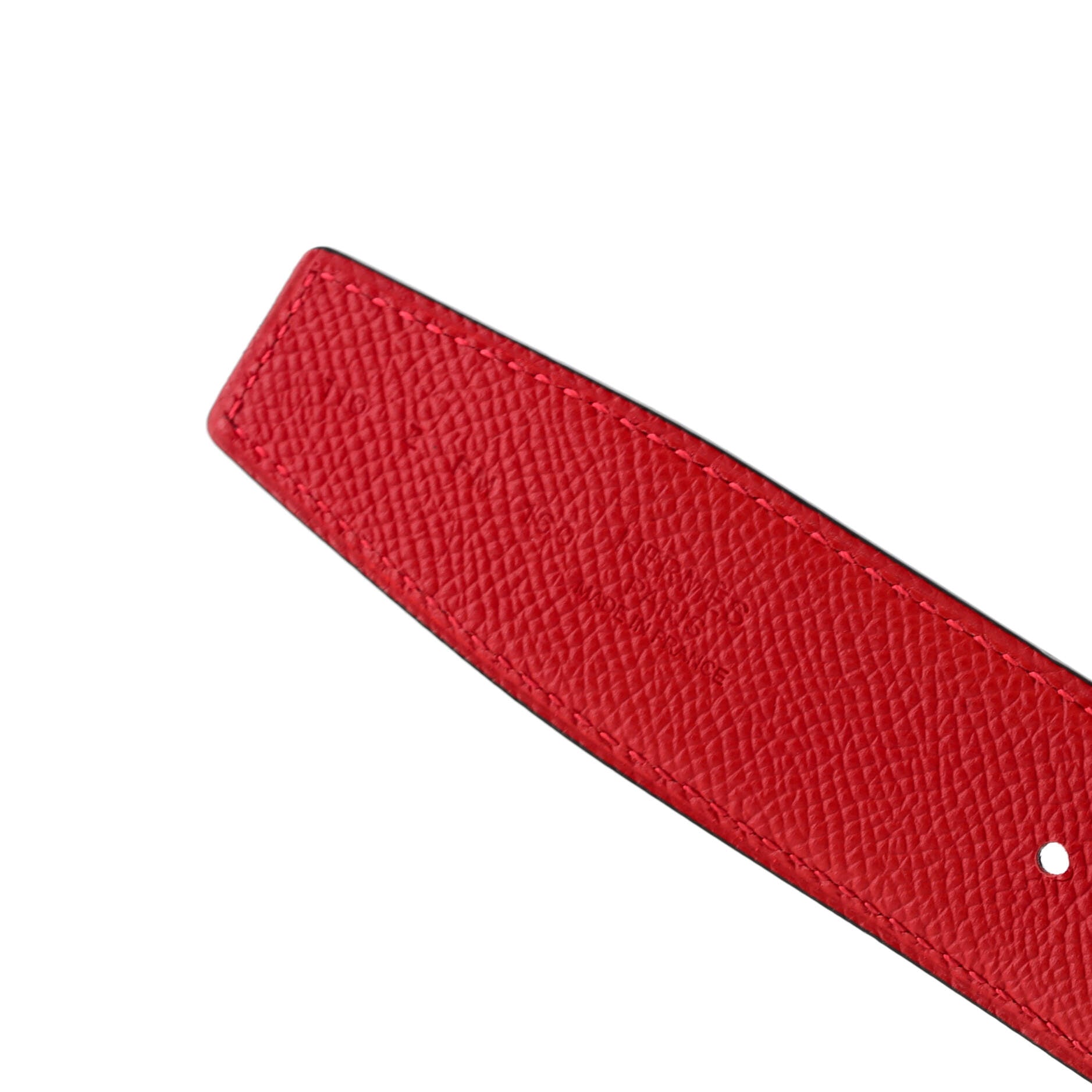 Constance Martelee H Reversible Belt Leather with Hammered Hardware Medium 110