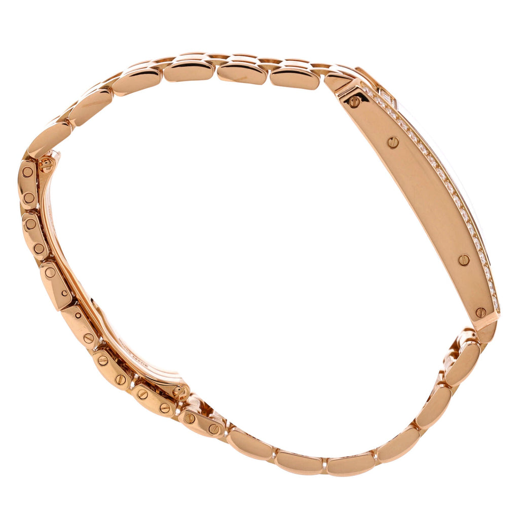 Tank Americaine Quartz Watch Rose Gold with Diamond Bezel 19