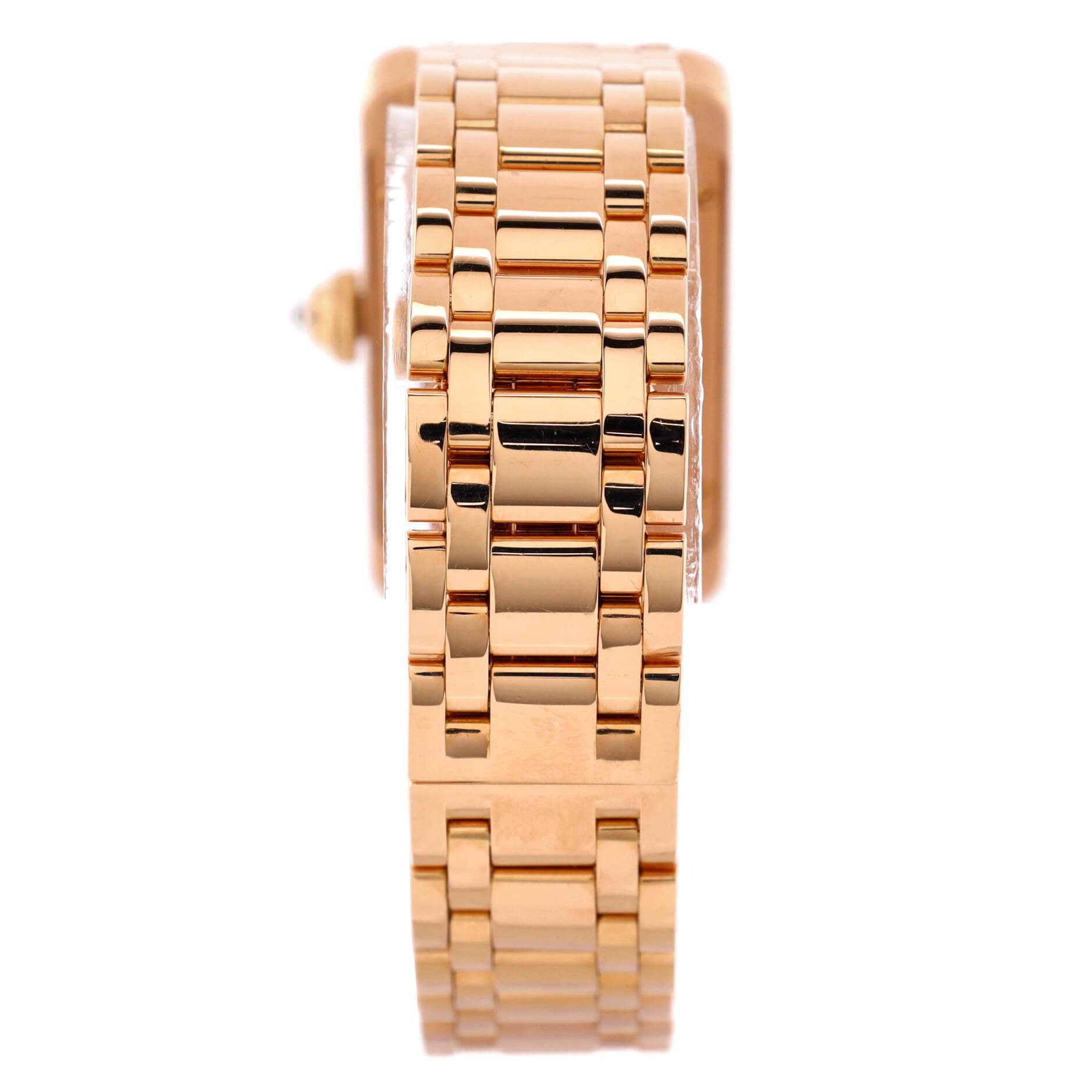 Tank Americaine Quartz Watch Rose Gold with Diamond Bezel 19
