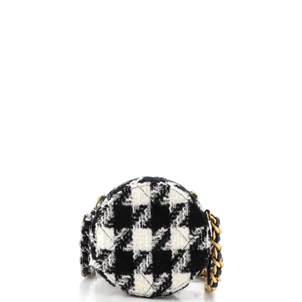 19 Round Clutch with Chain and Coin Purse Quilted Tweed and Lambskin