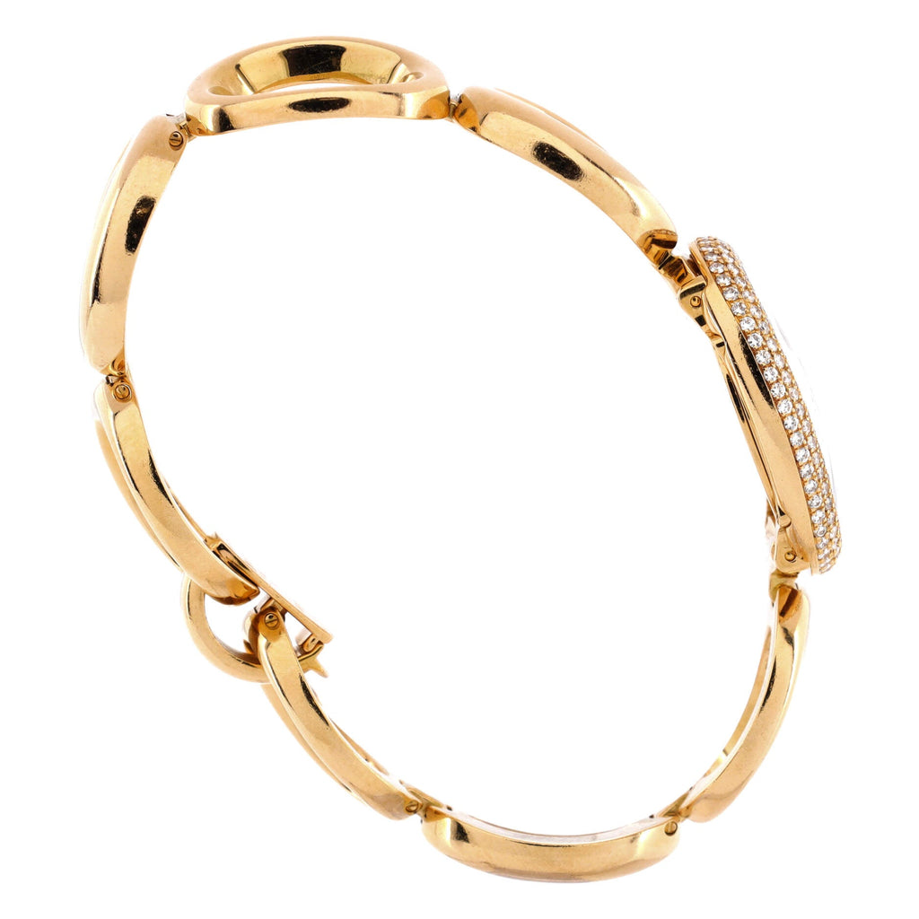 Baignoire Link Quartz Watch Yellow Gold with Diamond Bezel 20