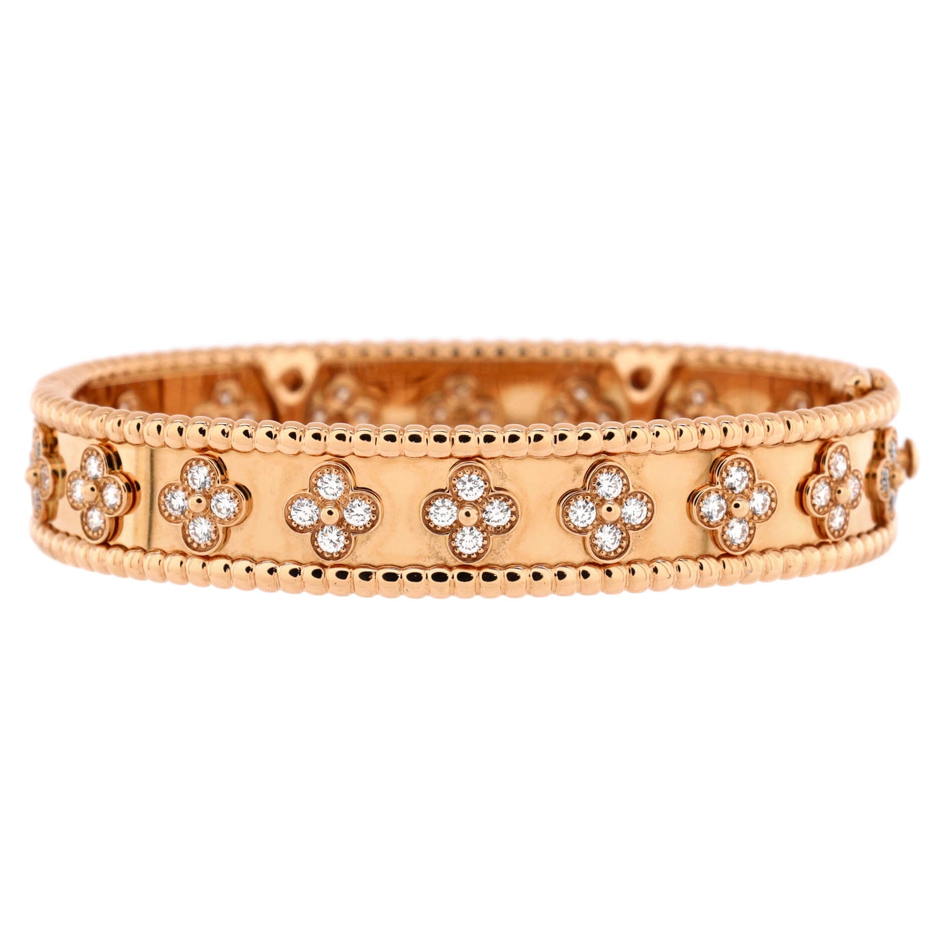 Perlee Clovers Bracelet 18K Rose Gold with Diamonds