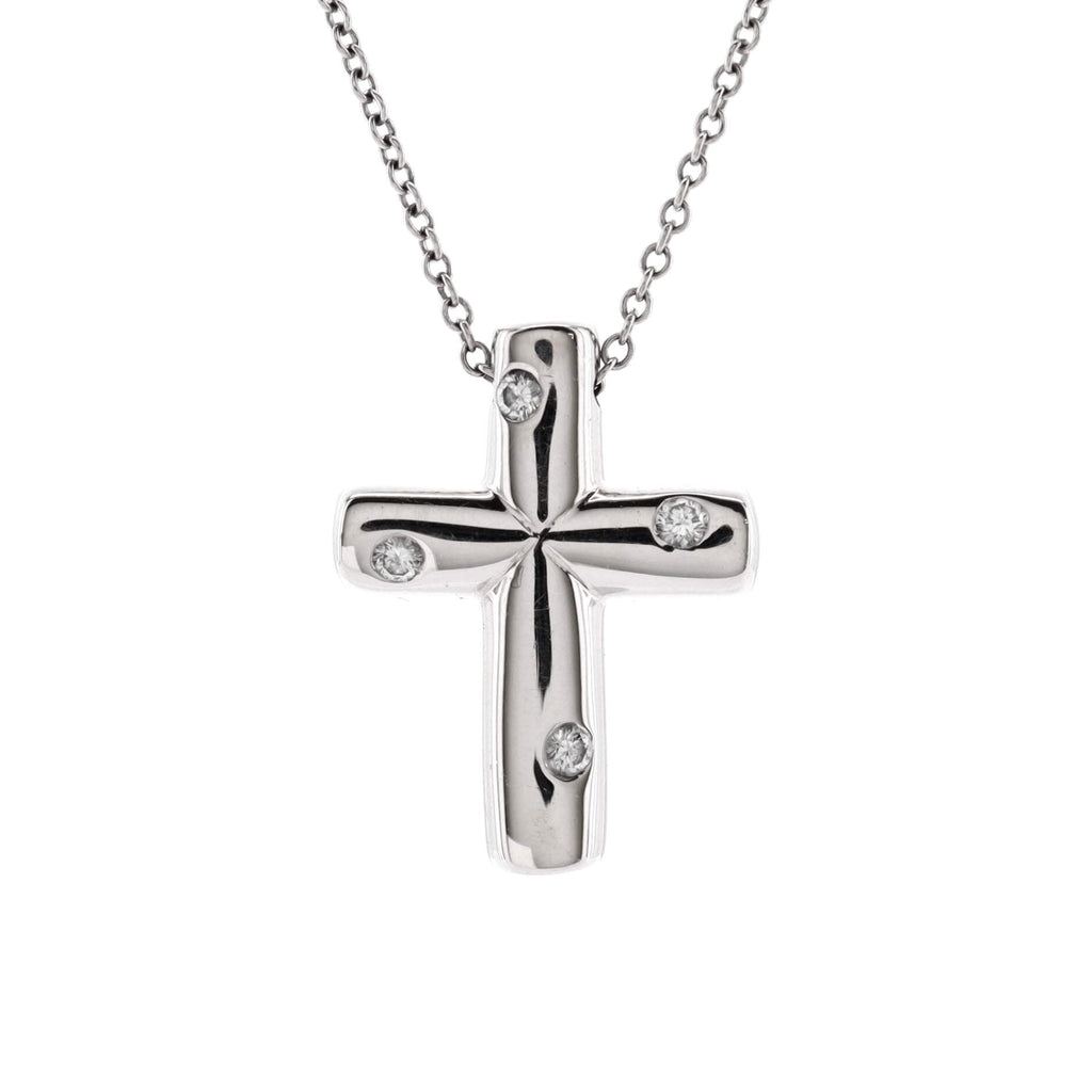 Etoile Cross Pendant Necklace Platinum with Diamonds