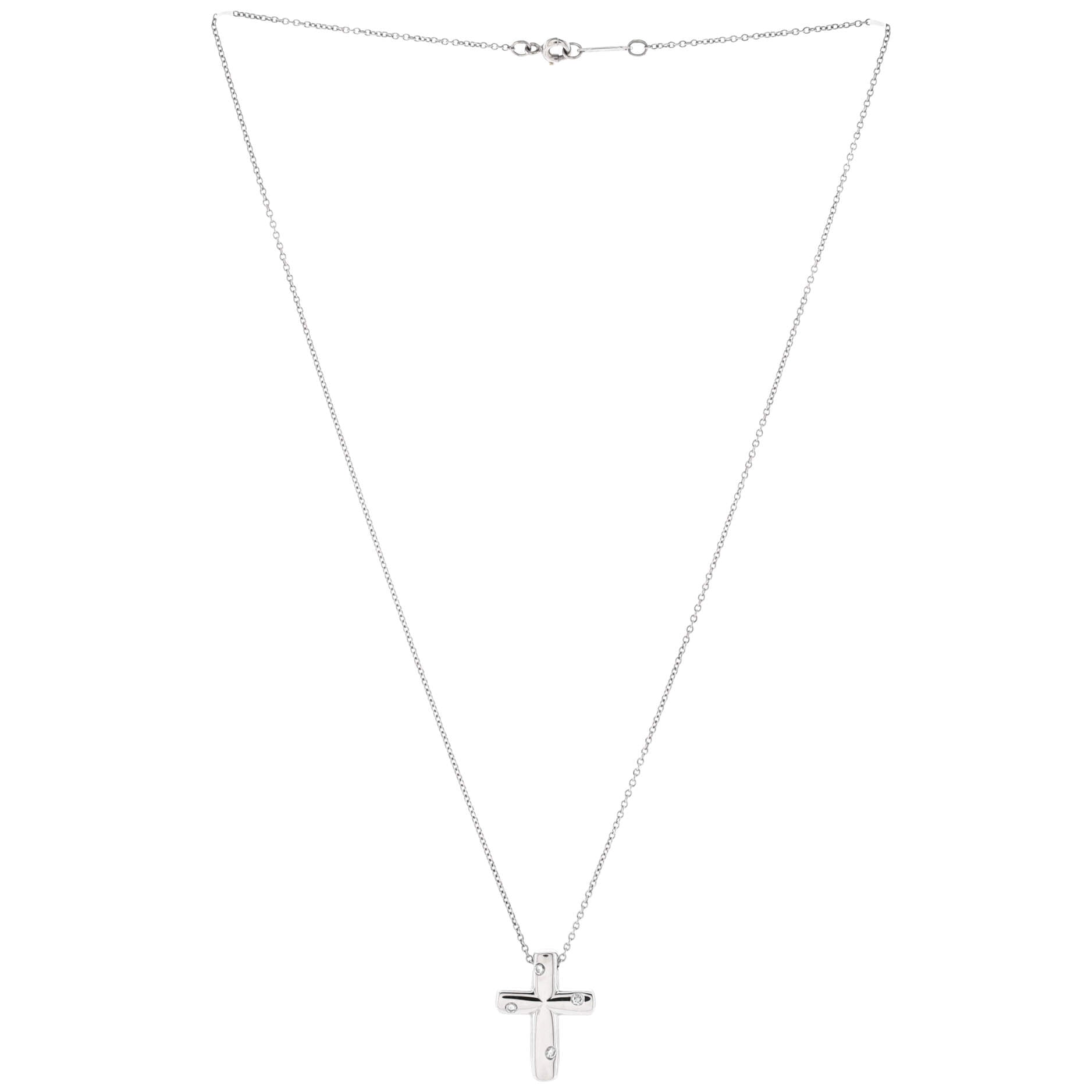 Etoile Cross Pendant Necklace Platinum with Diamonds