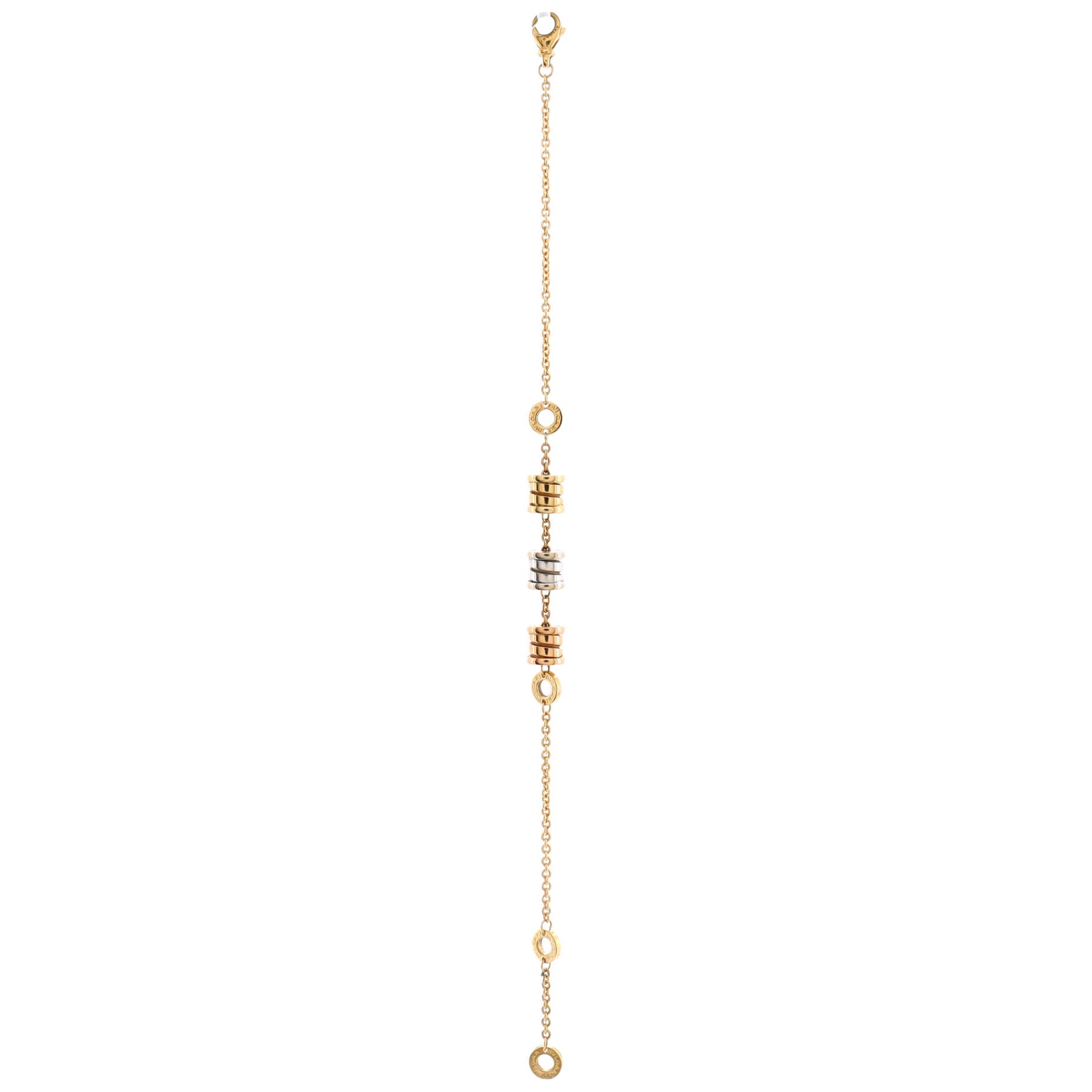 B.Zero1 Three Station Soft Bracelet 18K Tricolor Gold