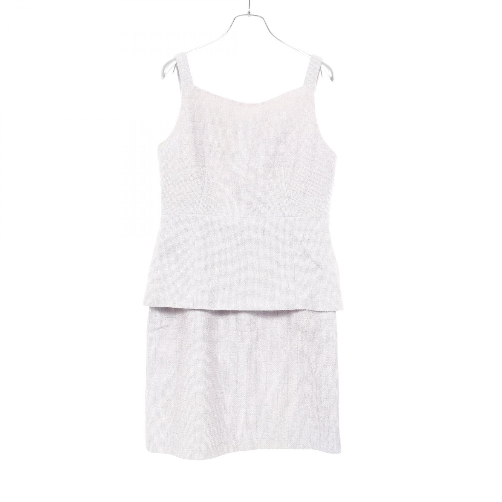 Chanel Coco Mark Button Tweed Cotton Wool Nylon Setup