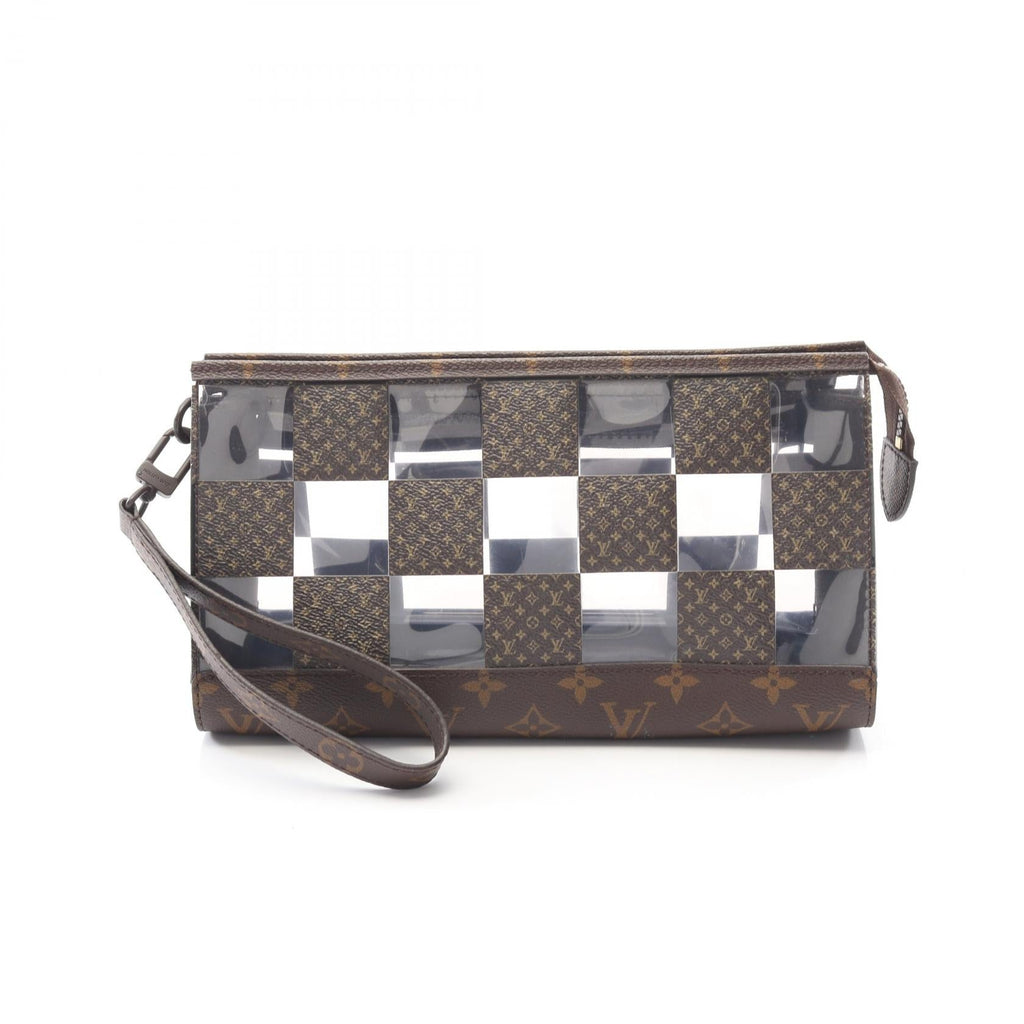 Louis Vuitton Stand Pouch PVC Coated Canvas Clutch Bag