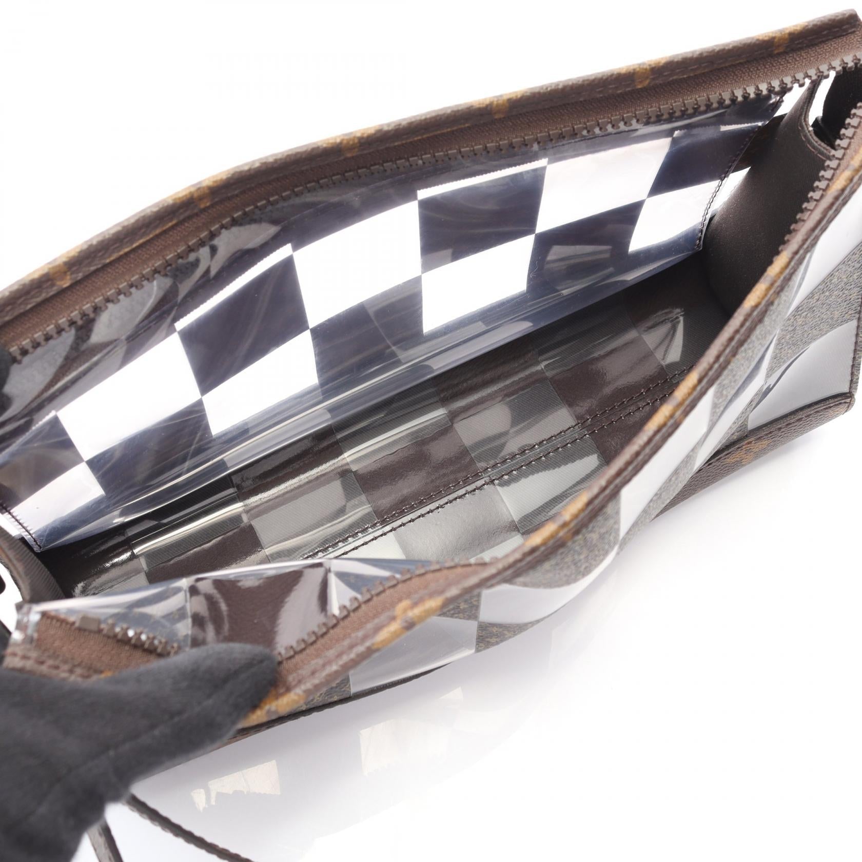 Louis Vuitton Stand Pouch PVC Coated Canvas Clutch Bag